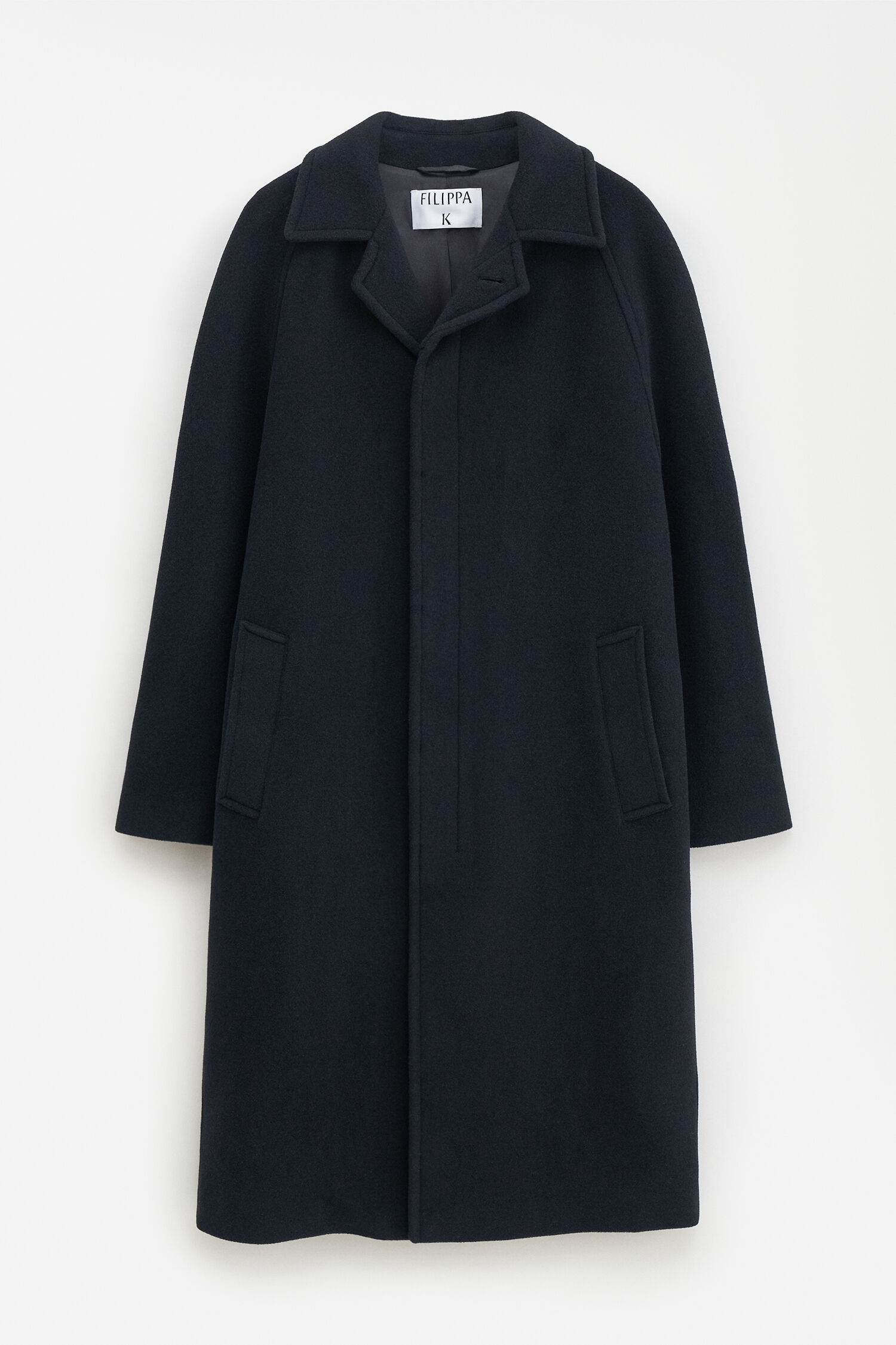 Navy wool car coat top