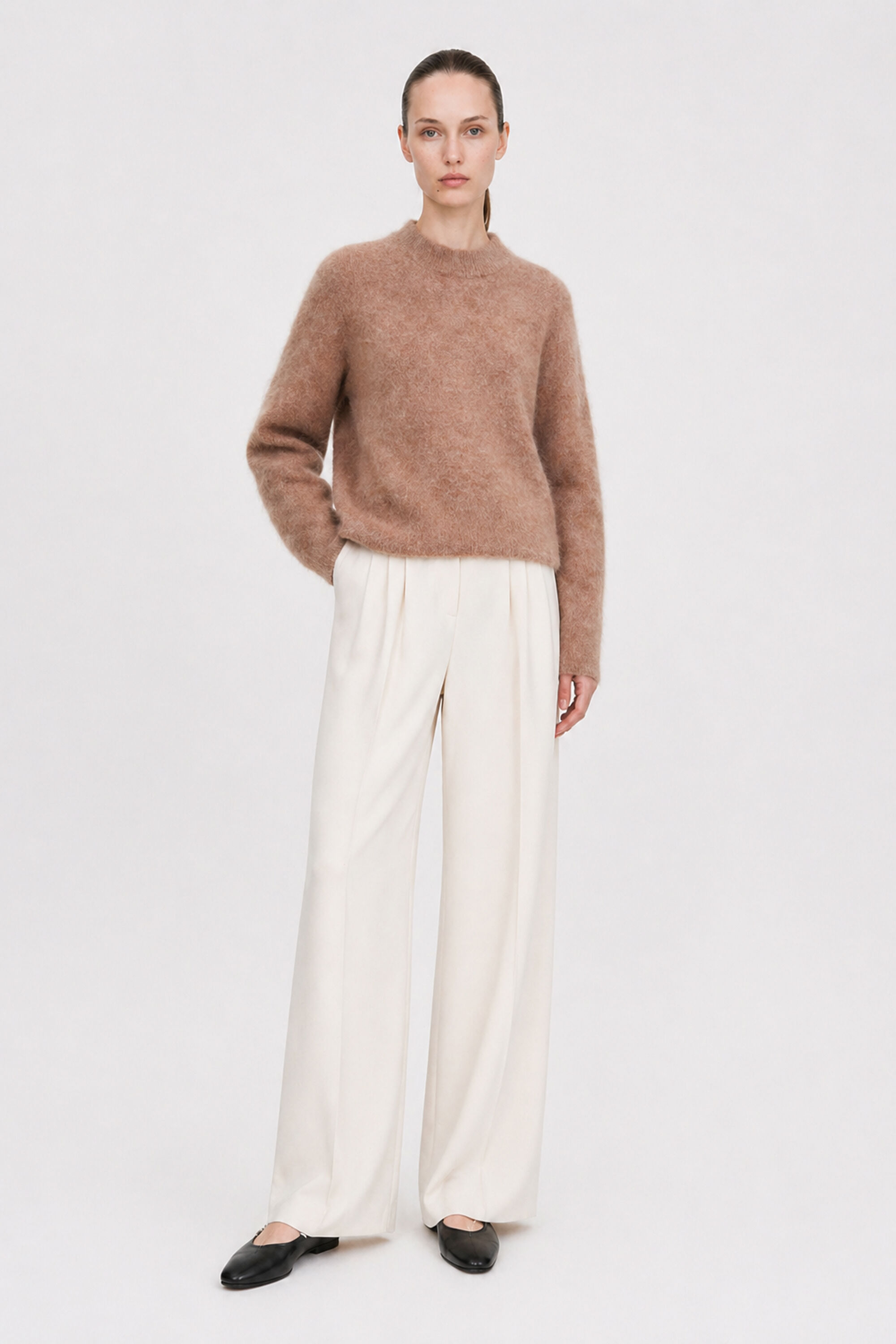 Fluffy Sweater - Dark Beige | FILIPPA K