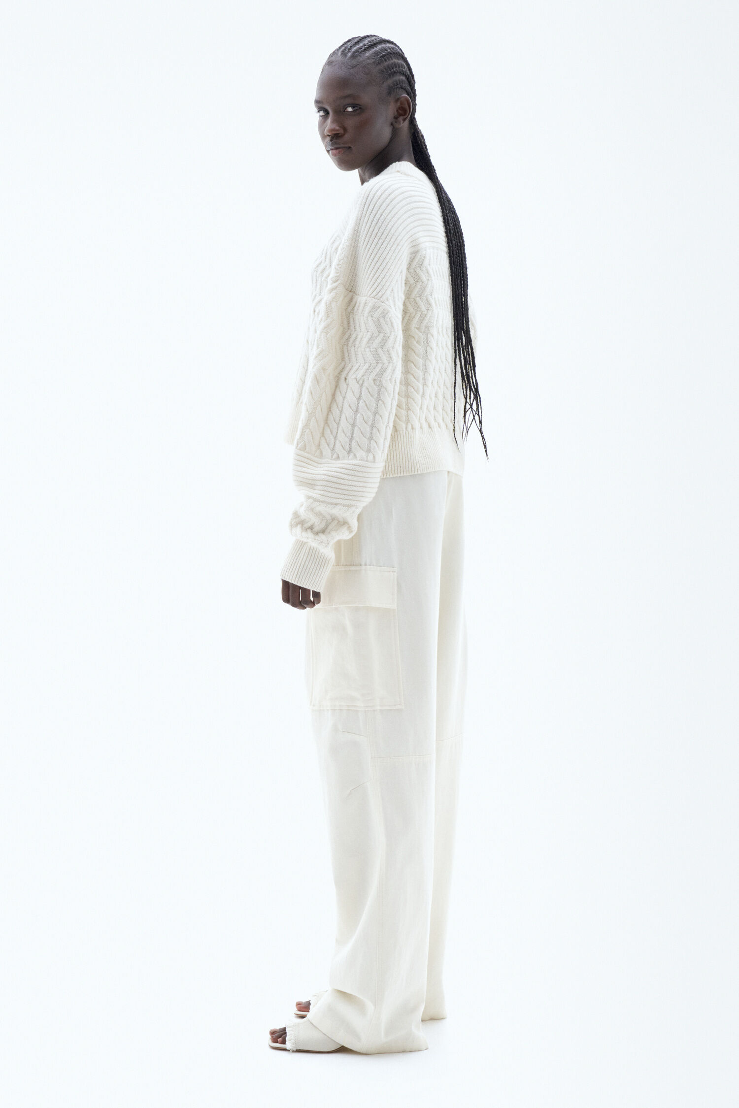 Boxy Braided Sweater