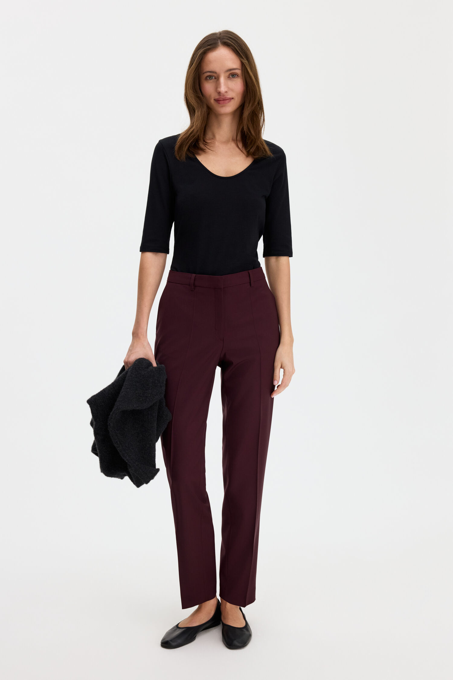 Cotton Stretch Scoop Neck Top