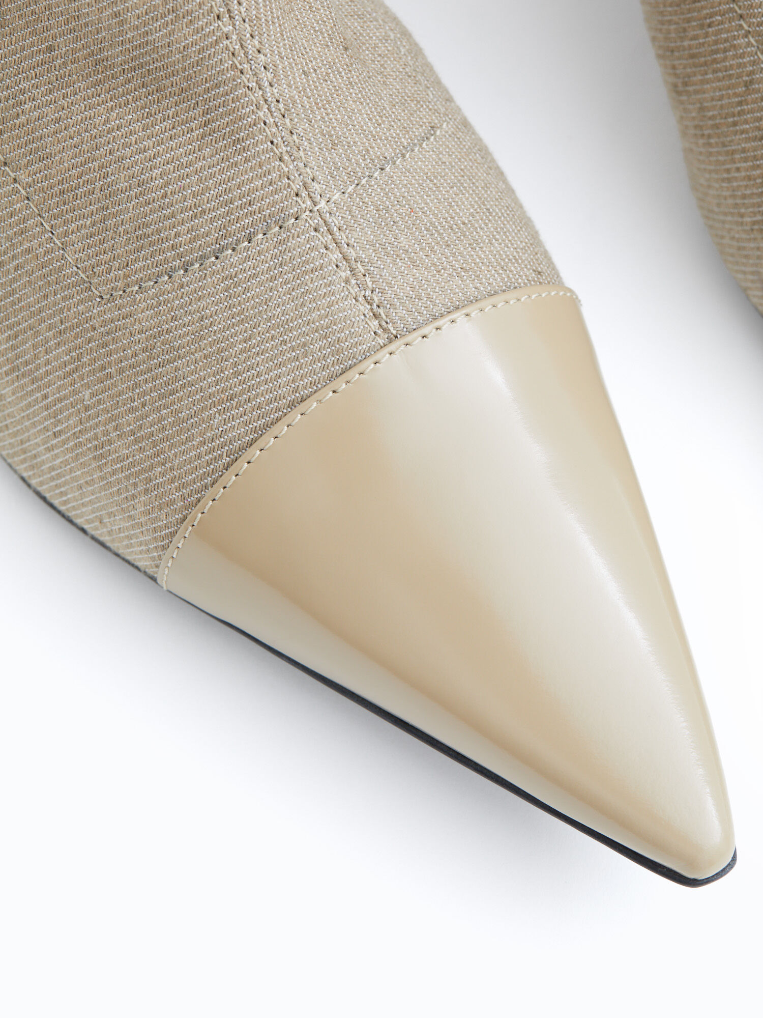 Pointy Kitten Stretch Denim Bootie