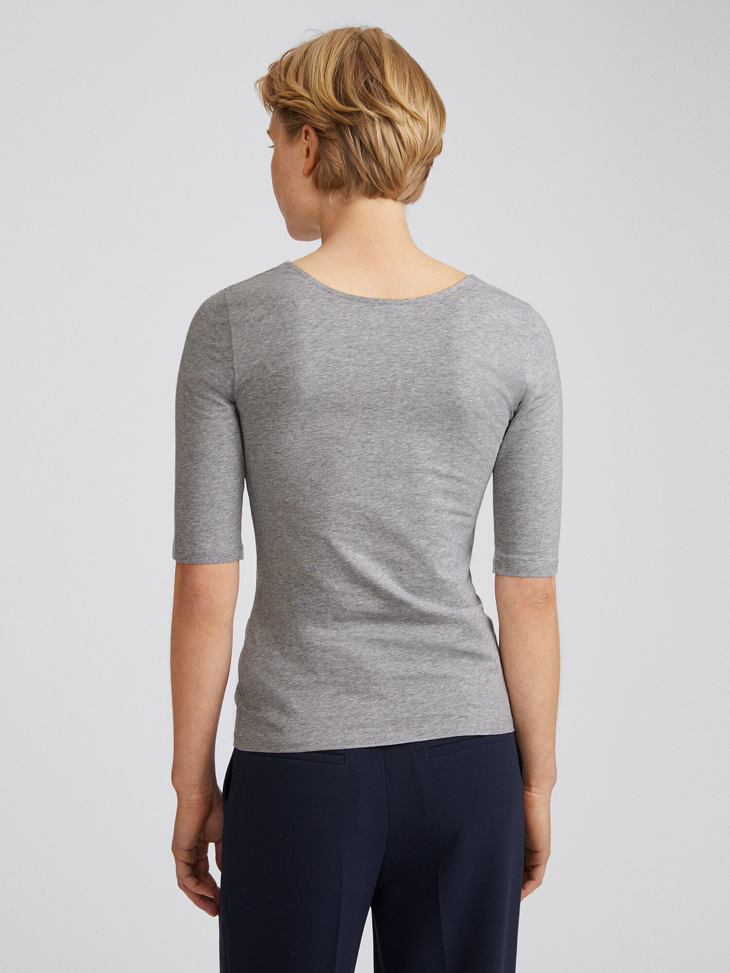 Cotton Stretch Scoop Neck Top