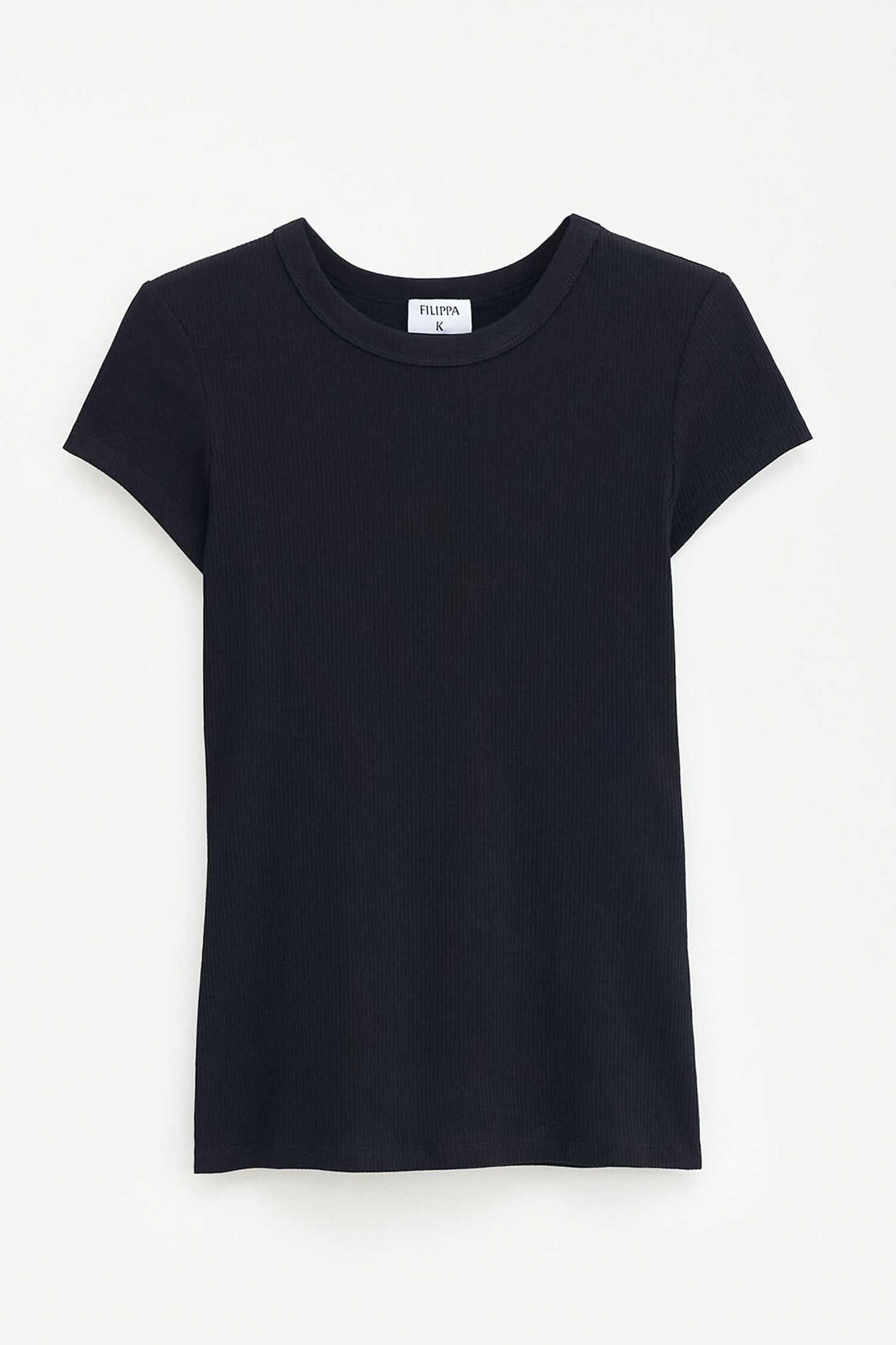 Fine Rib Tee - Black | FILIPPA K
