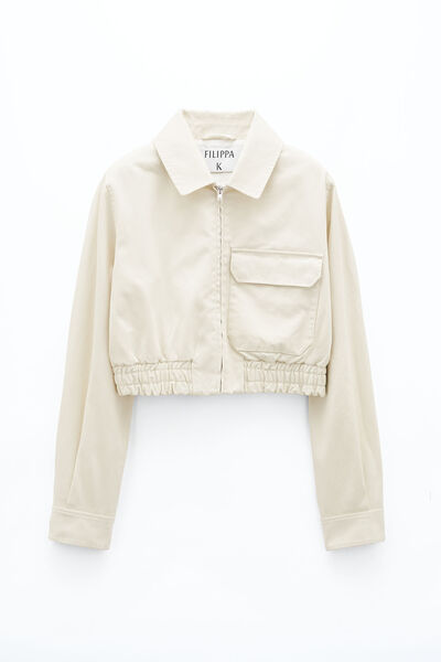Cropped Cotton Zip Jacket