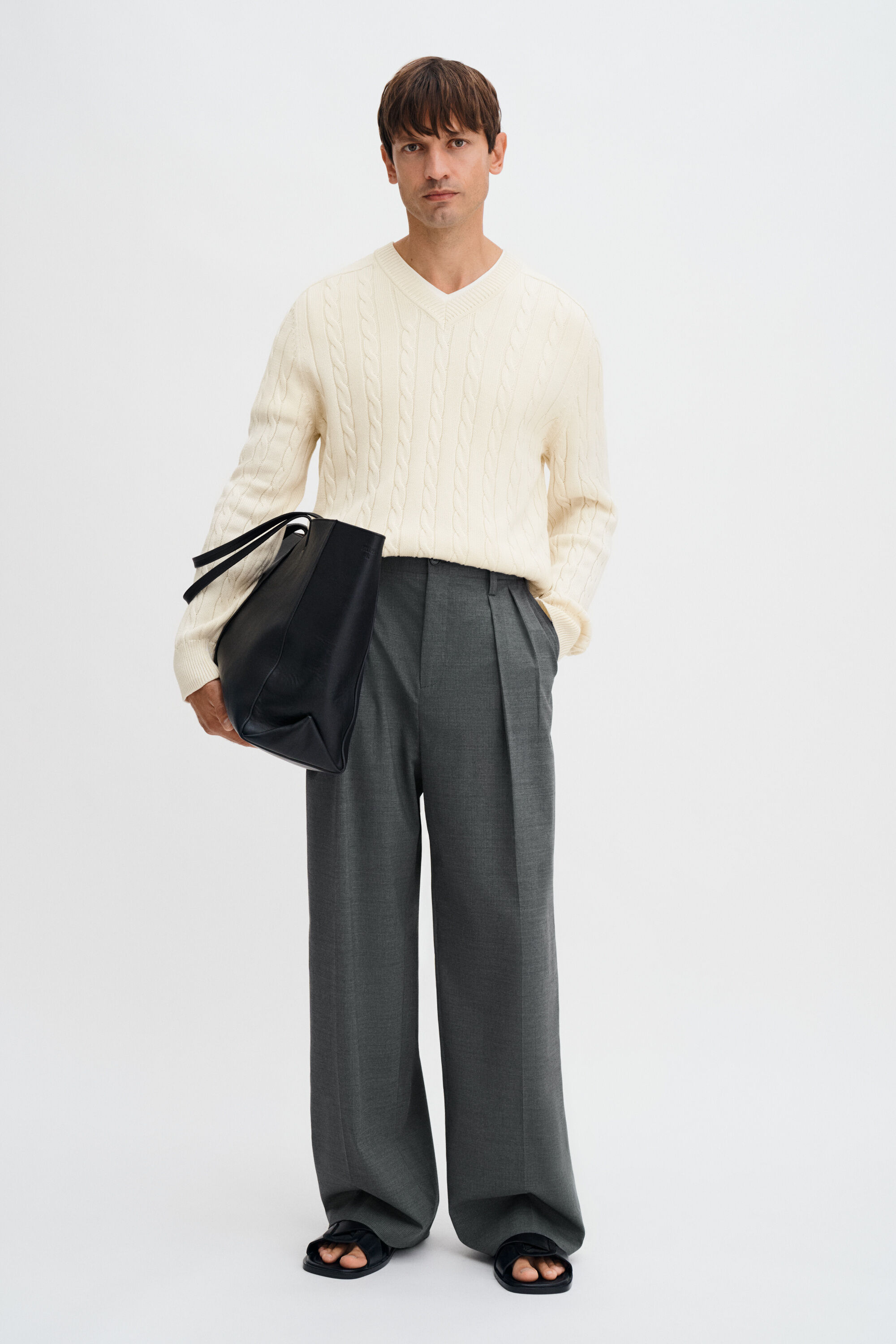 Milo Pinstripe Trousers - Mid Grey | FILIPPA K