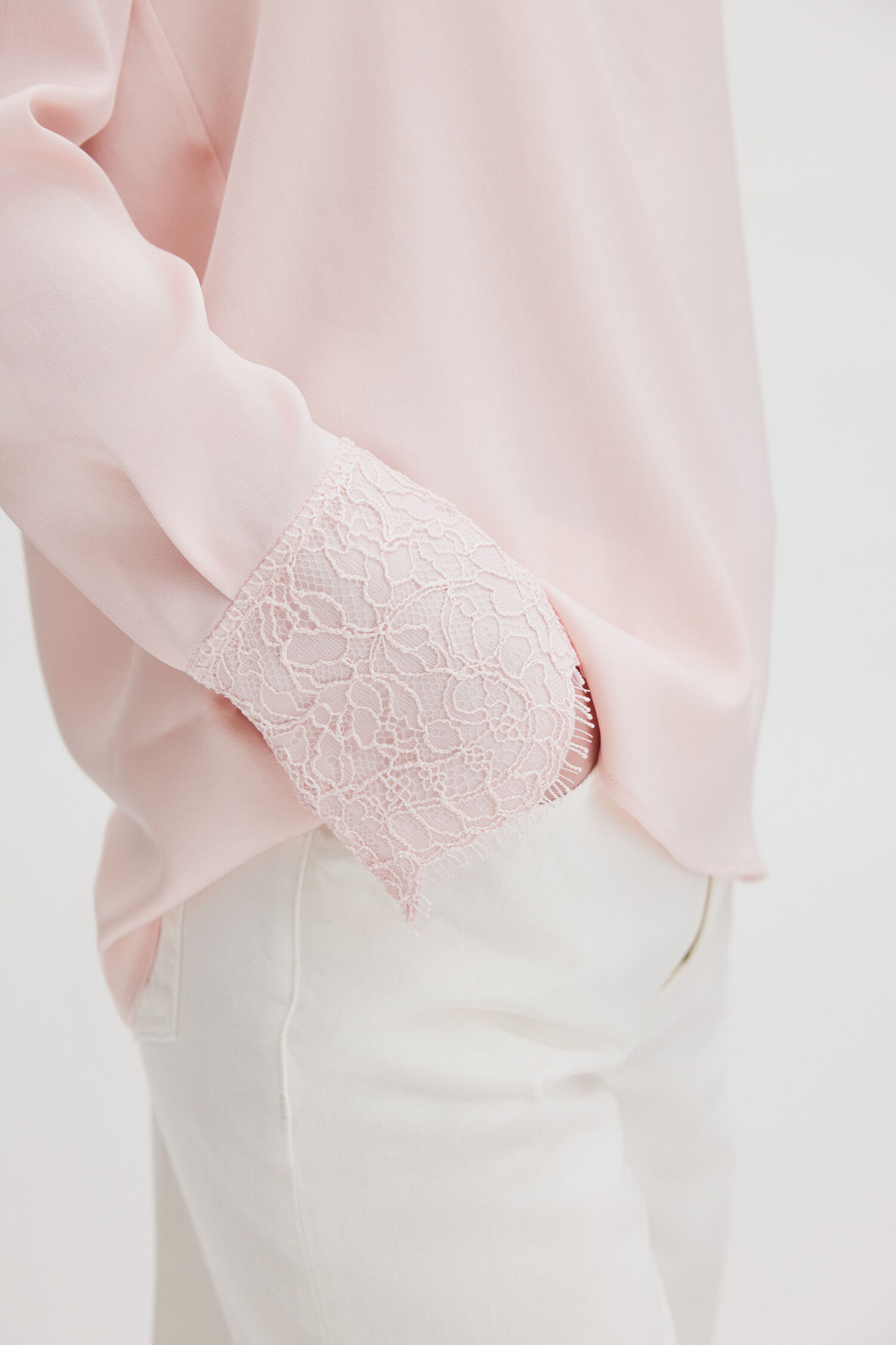Lace Cuff Detail Blouse