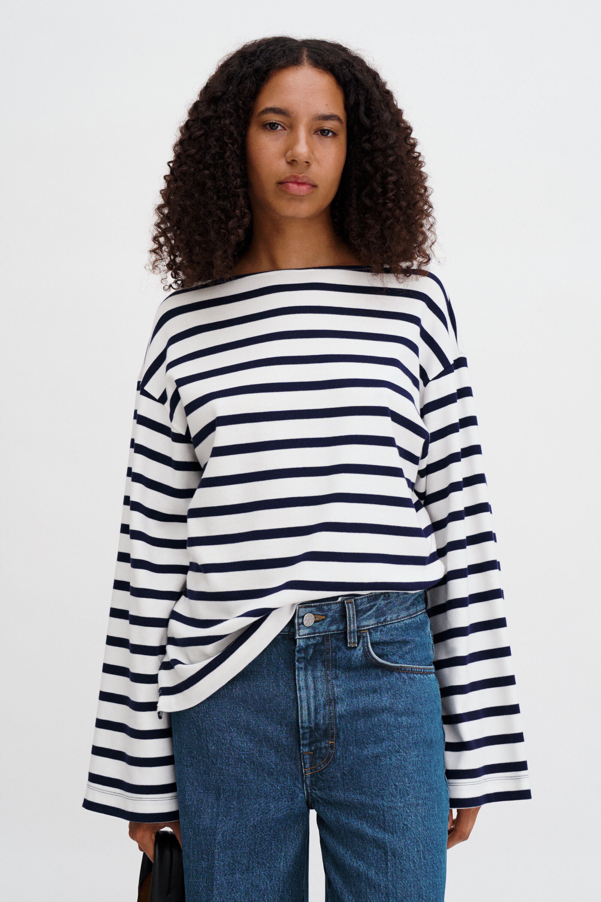 Cotton Mariner Top - White/Navy | FILIPPA K