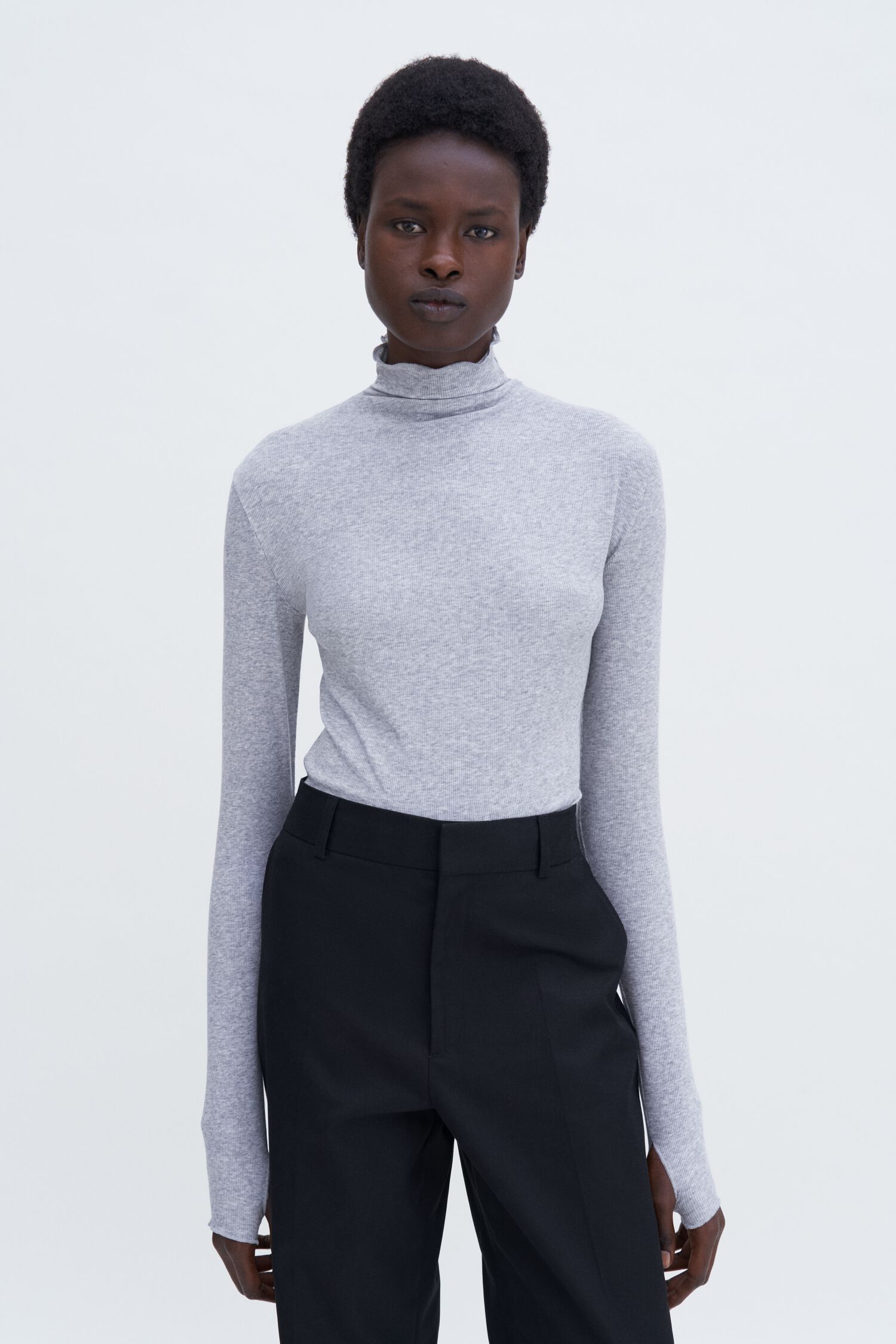Rib Mock Neck Top