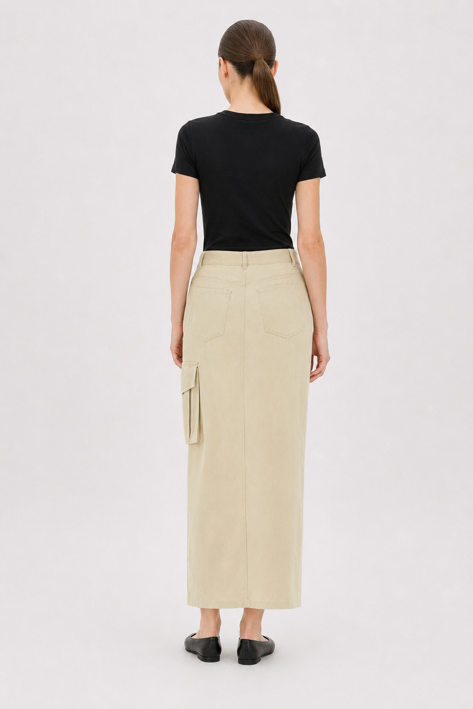 Re:Sourced Crepe Cargo Skirt - Matcha Green | FILIPPA K