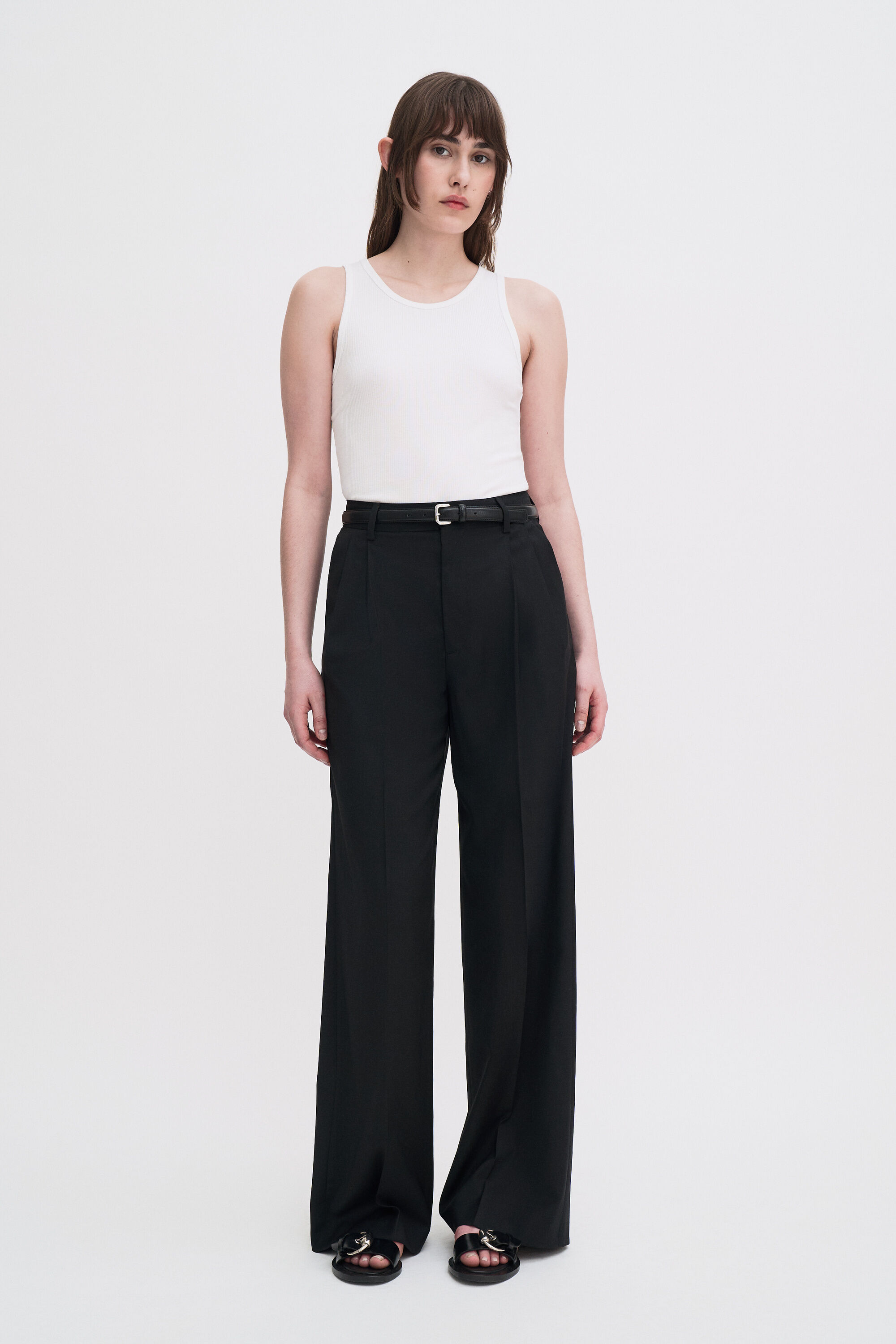 Darcey Cool Wool Trousers - Black | FILIPPA K