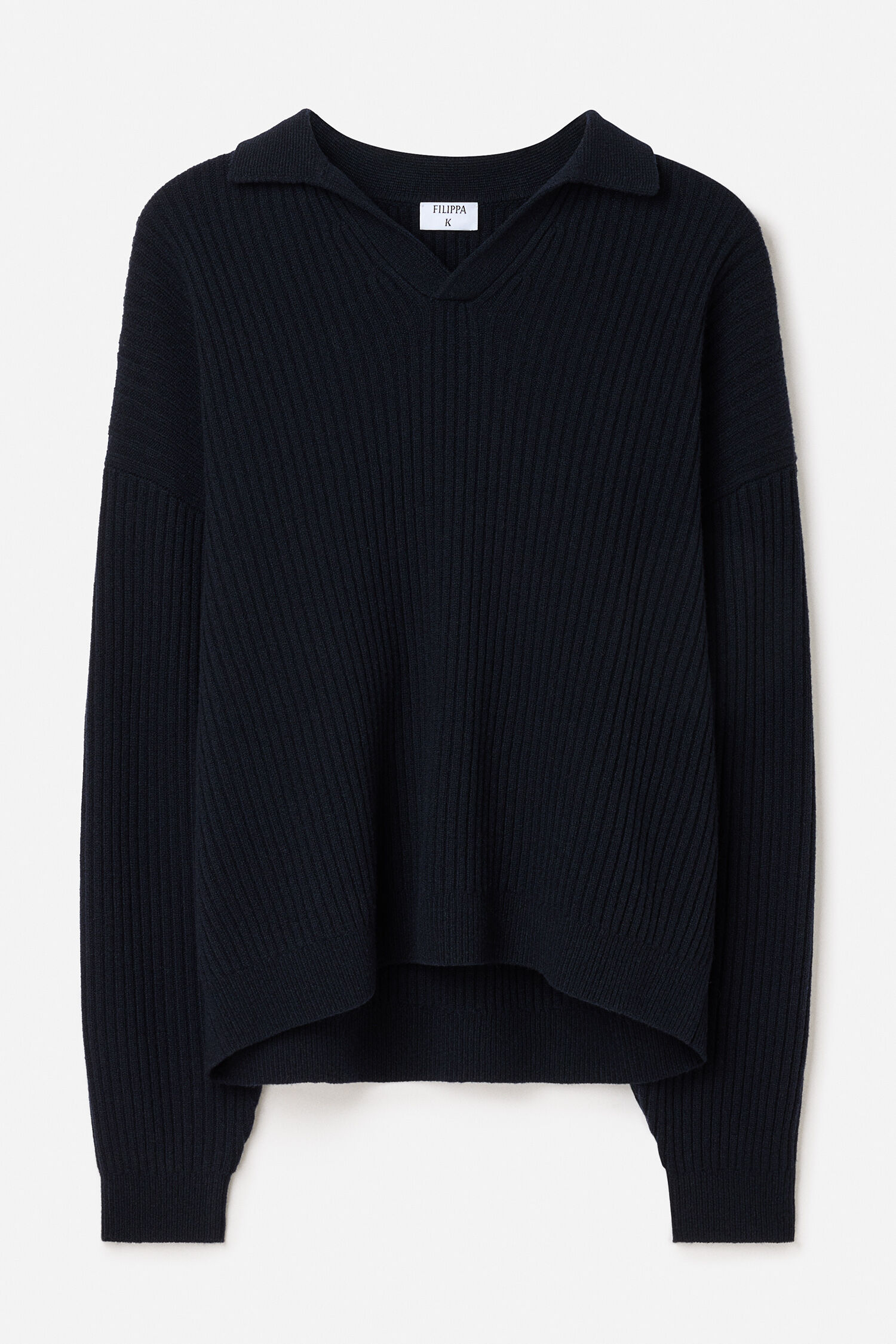 Ribbed Wool Polo Shirt