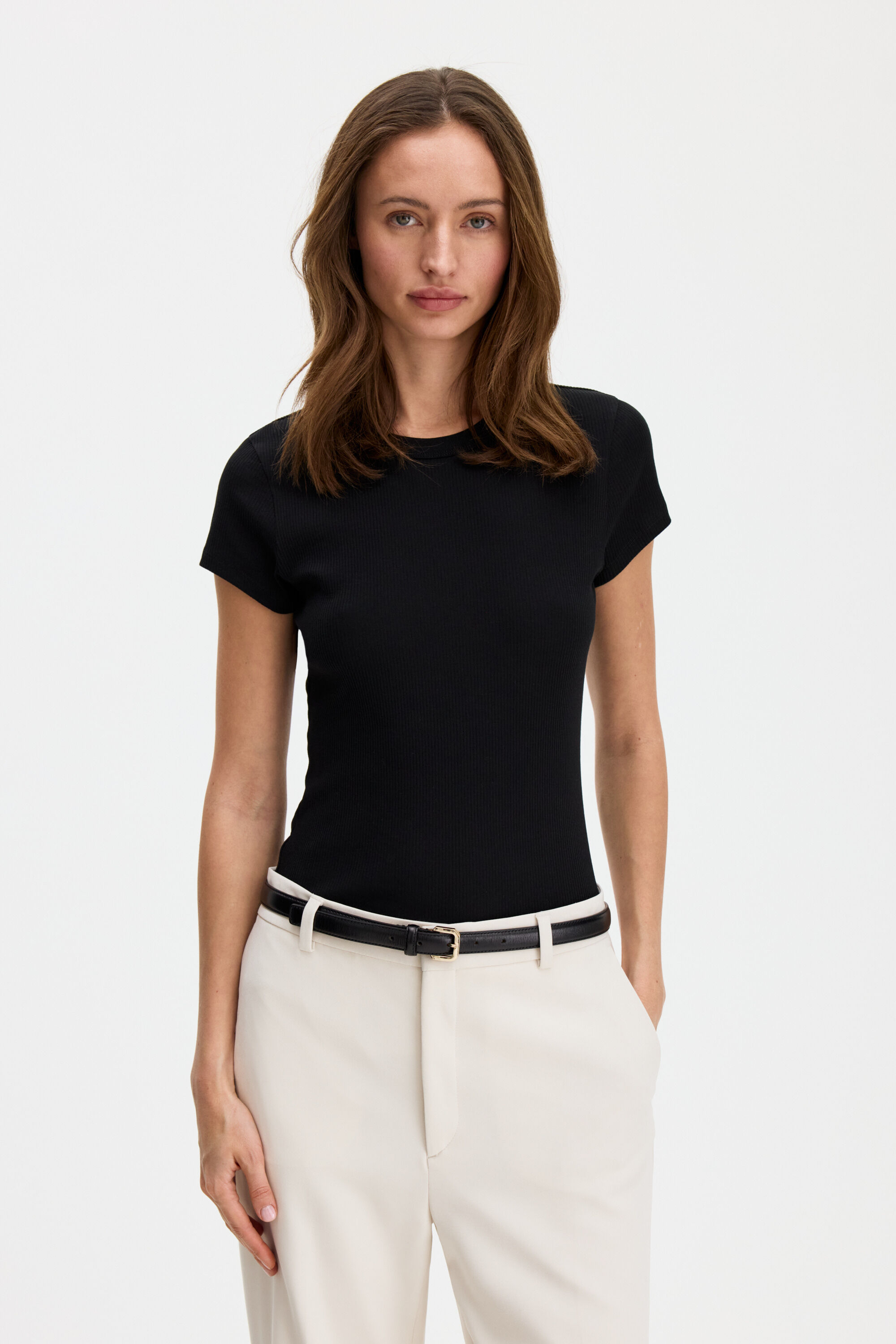 Fine Rib Tee - Black | FILIPPA K