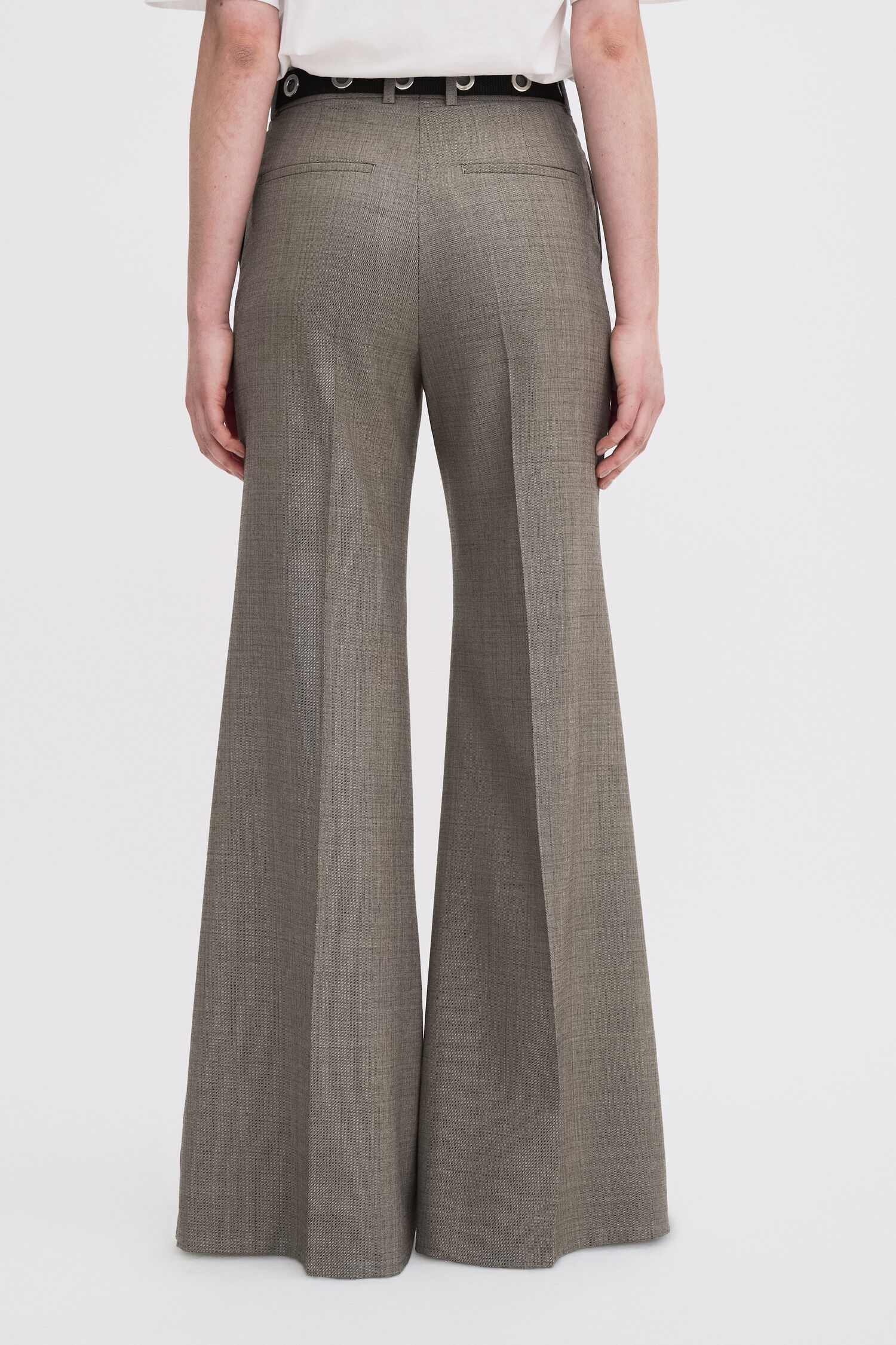 Wool Blend Flare Trousers