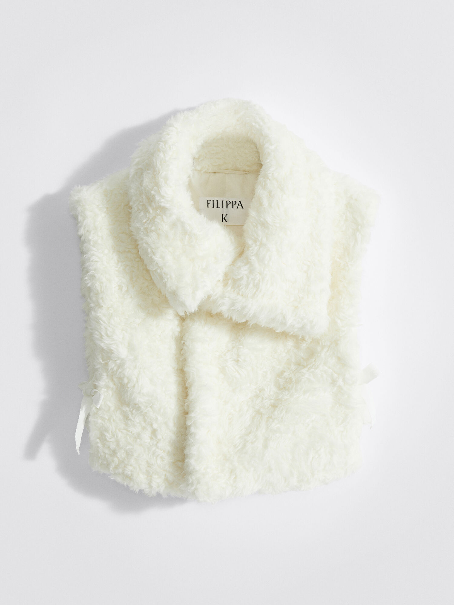 Cream fur collar top