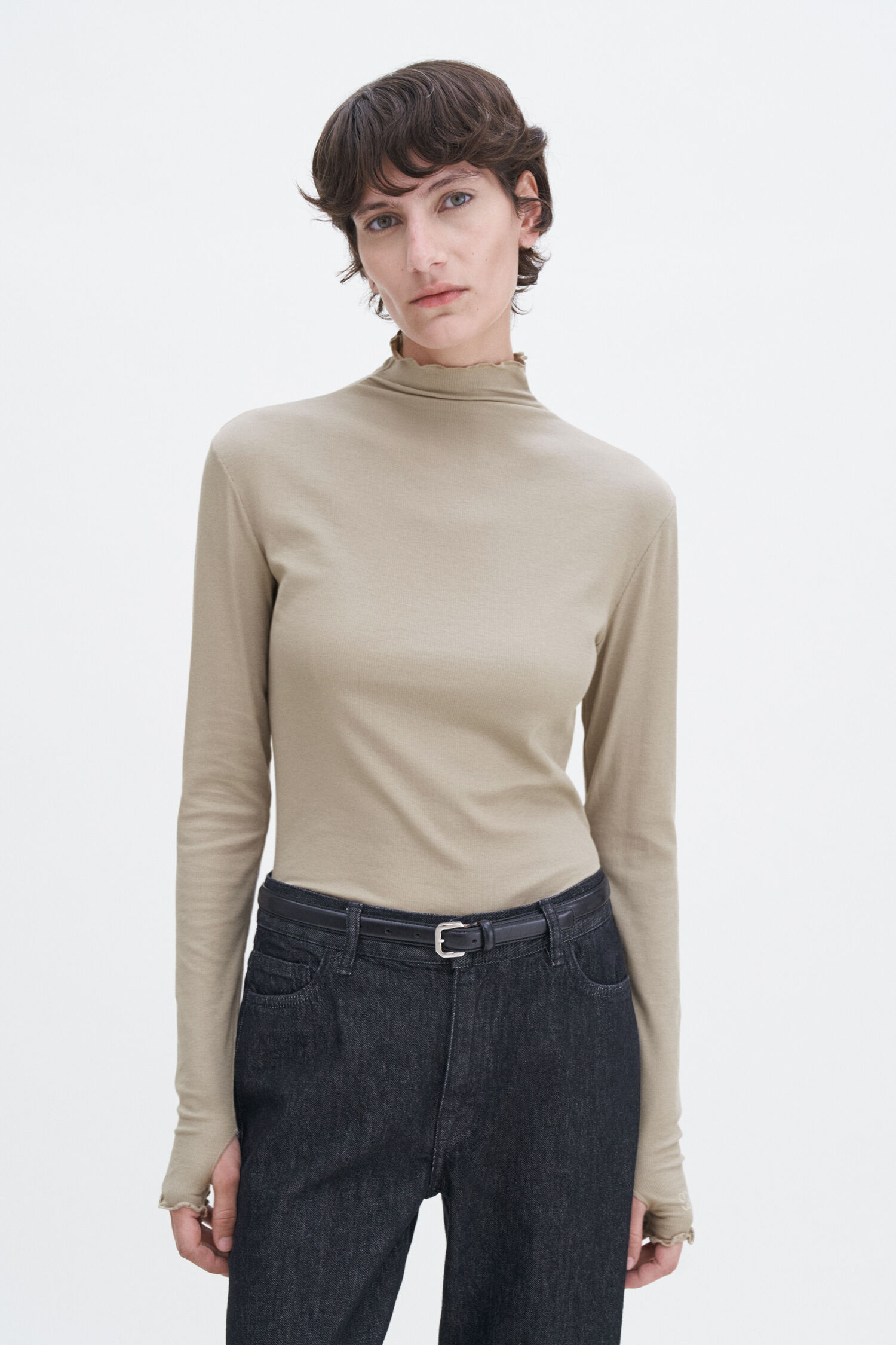 Rib Mock Neck Top