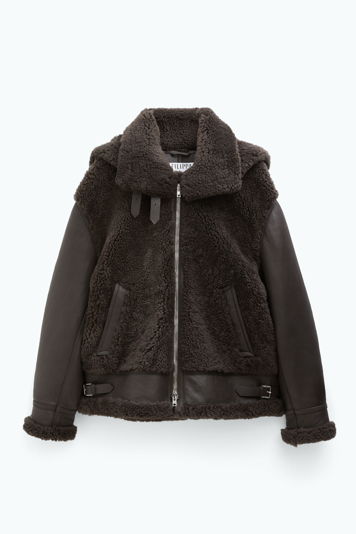 Black aviator jacket white fur new arrivals