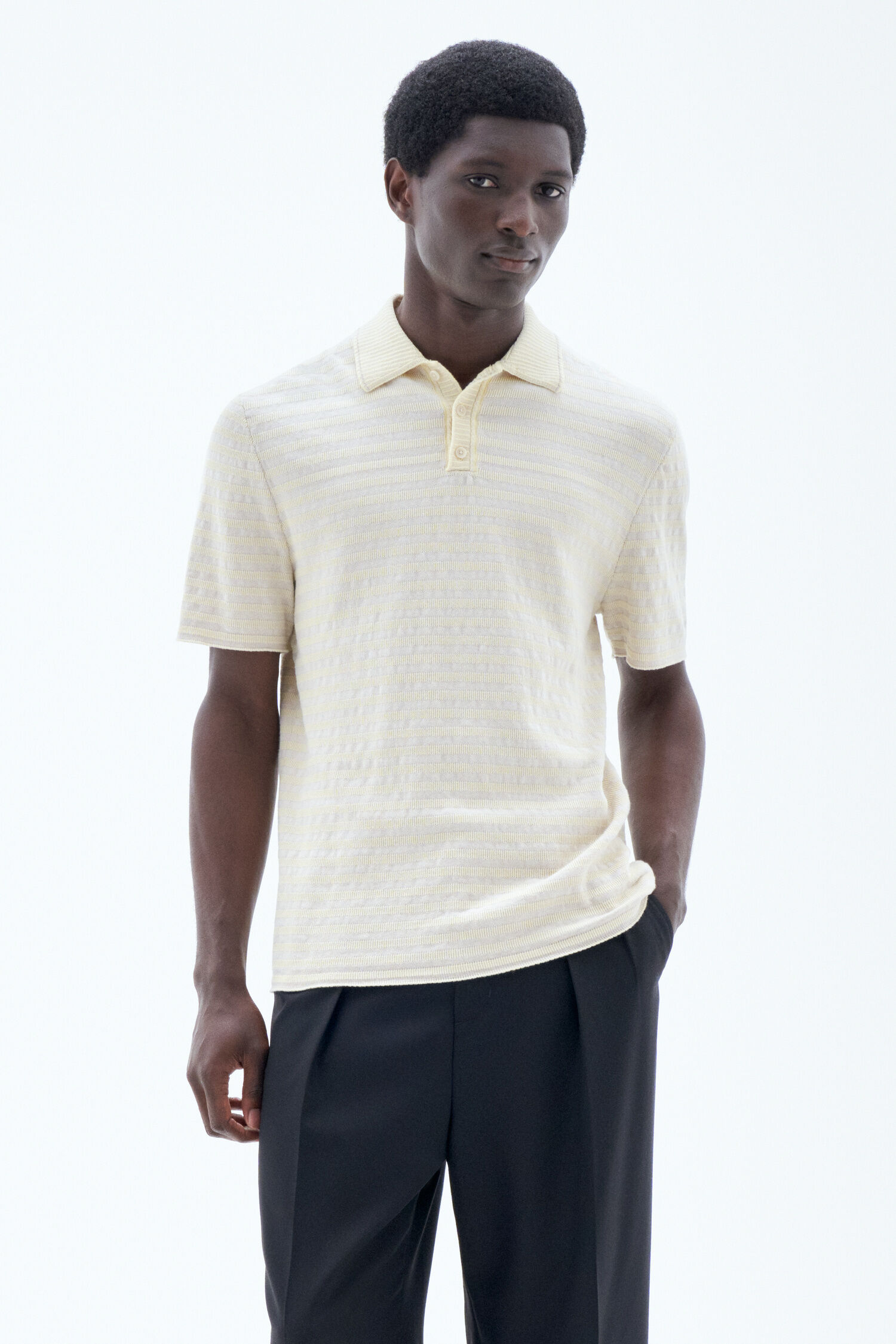 Striped Cotton Knit Polo