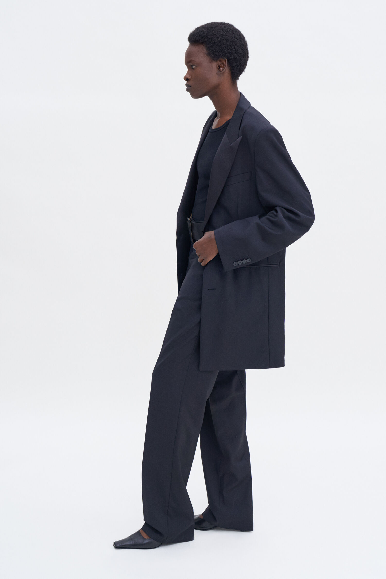 Wool Tuxedo Blazer Coat