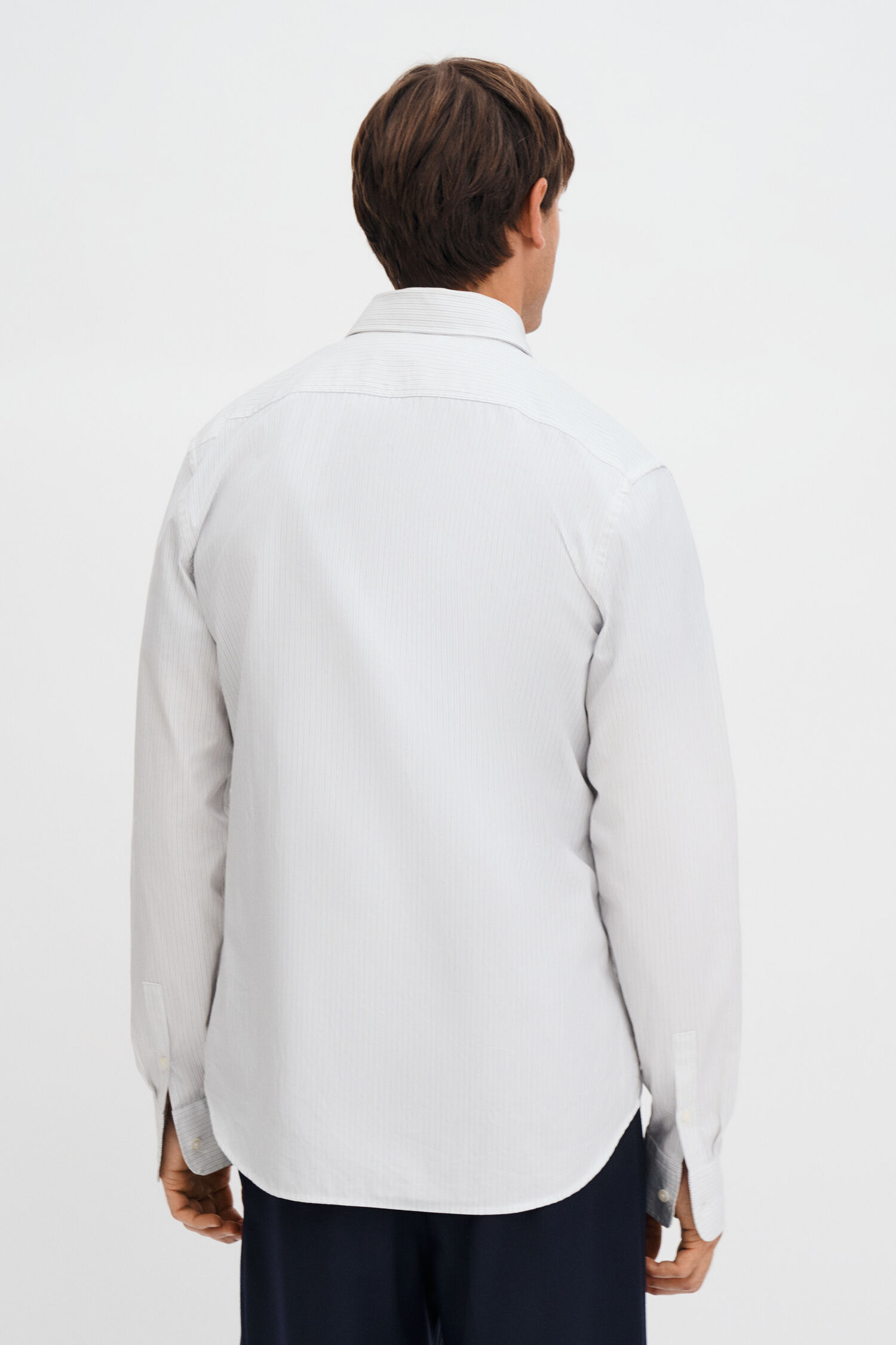 Cotton Poplin Striped Shirt