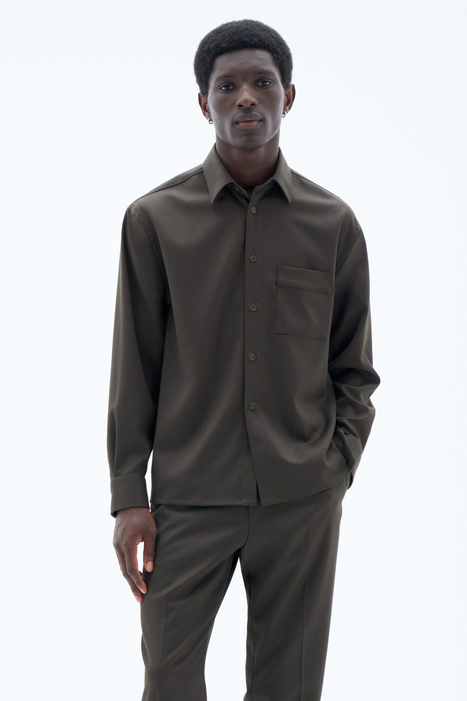 Boxy Wool Twill Shirt