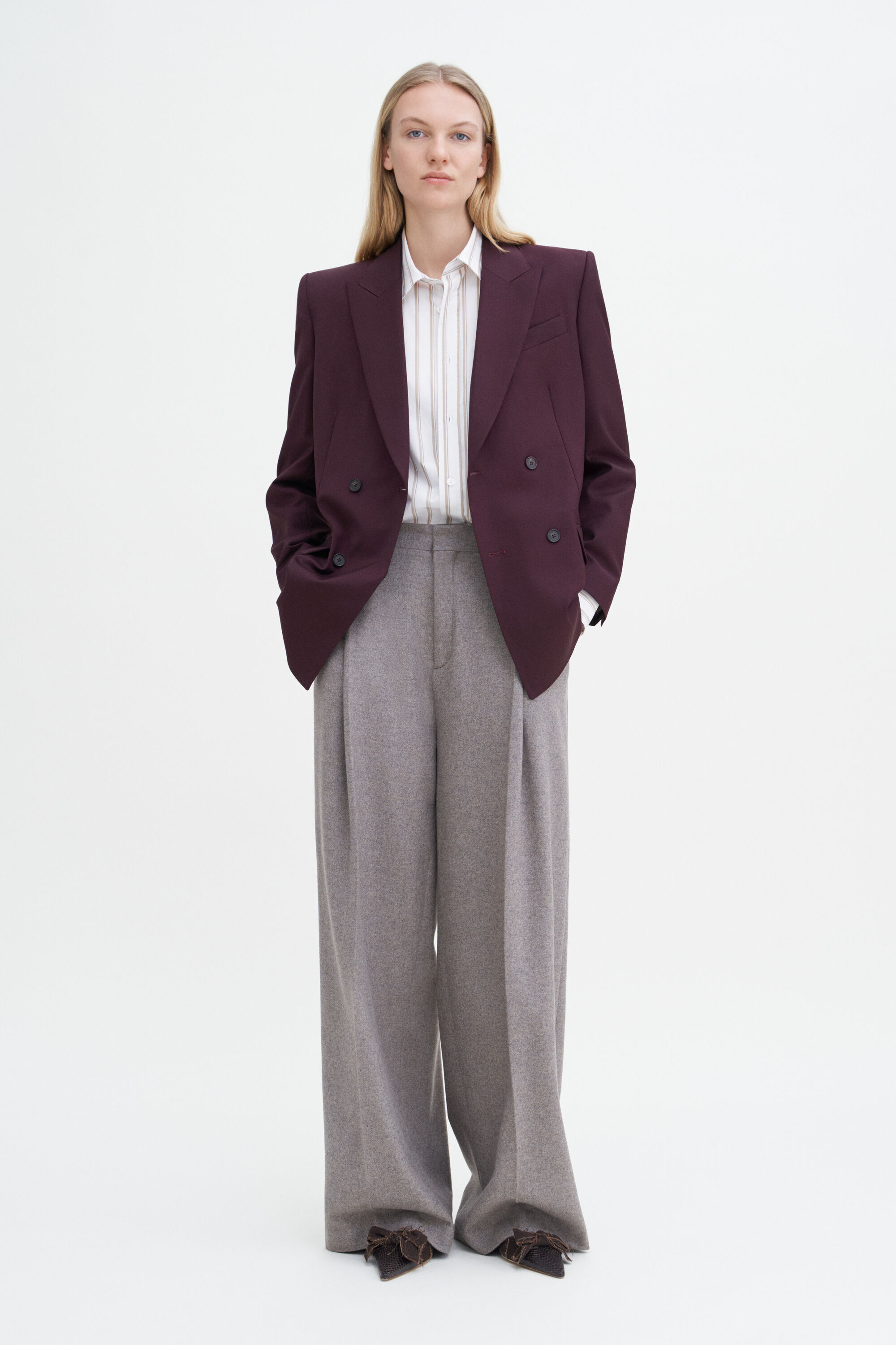 Double Breasted Blazer Burgundy Filippa K