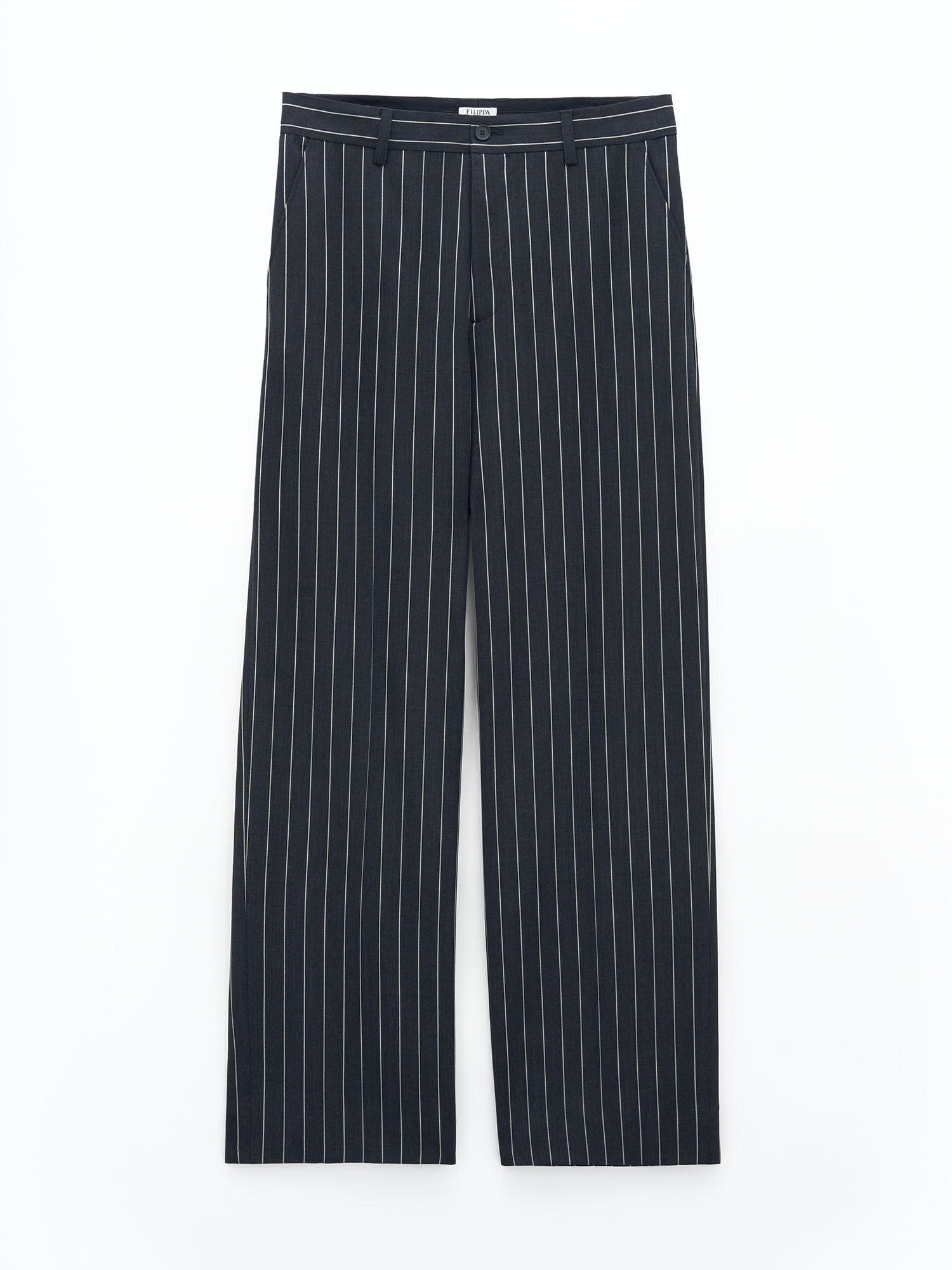 Henry Tailored Pinstripe Trousers Anthracite White Pinstripe