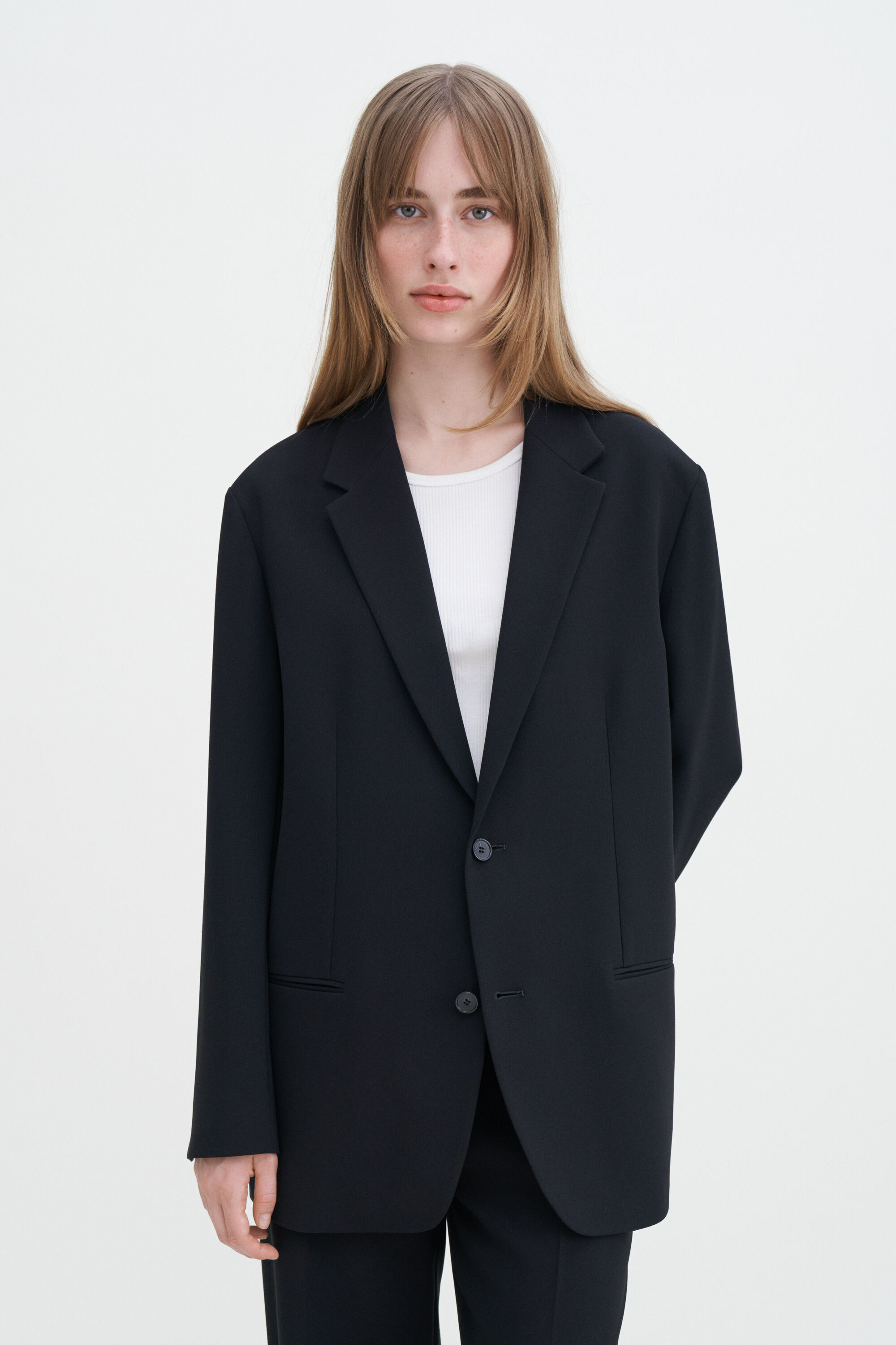 Black relaxed blazer best sale