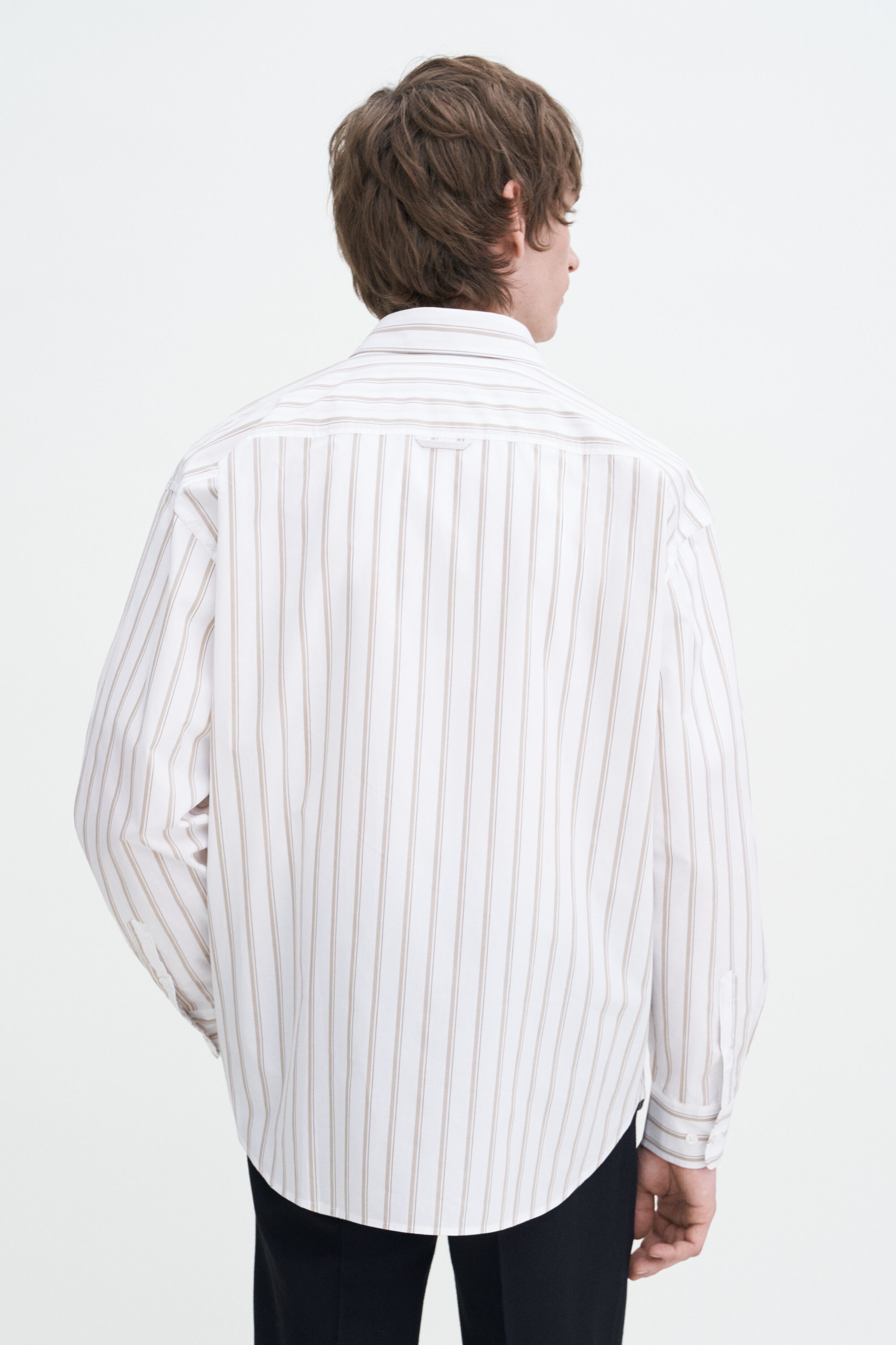 Classic Relaxed Shirt - Light Brown/Canvas Beige Double Stripe