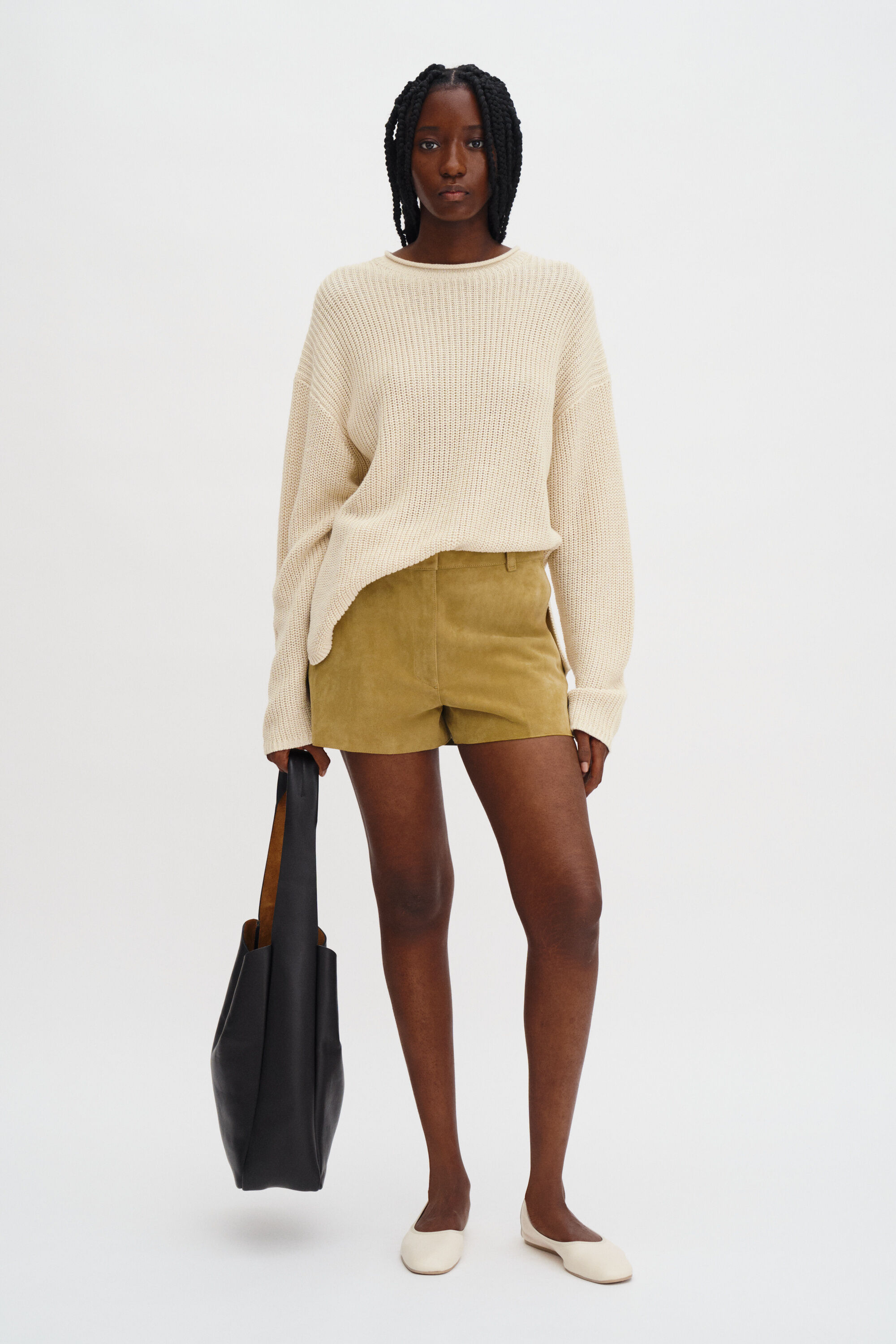 Ribbed Cotton Linen Sweater - Cream White | FILIPPA K
