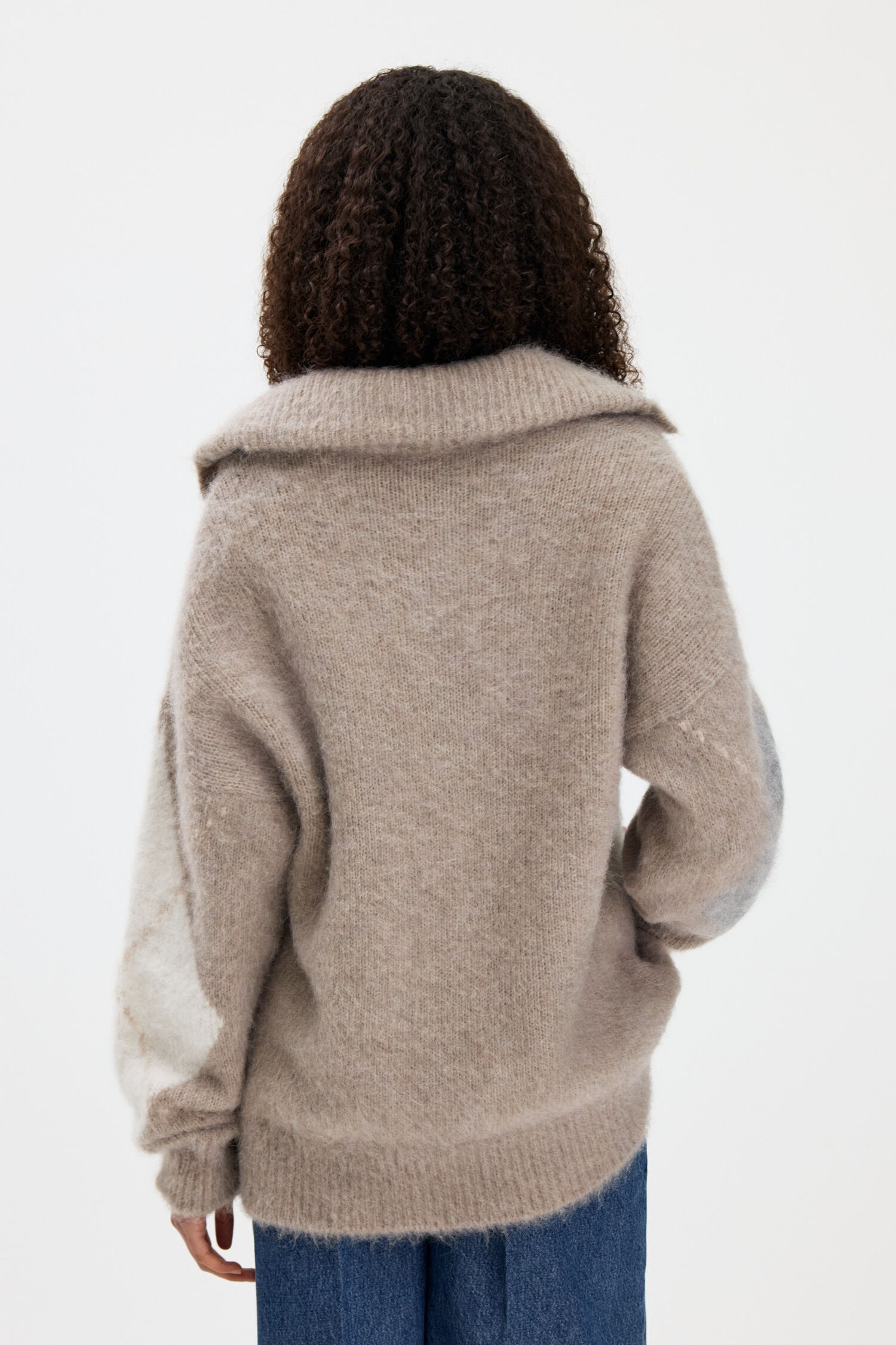 Alpaca Check Sweater