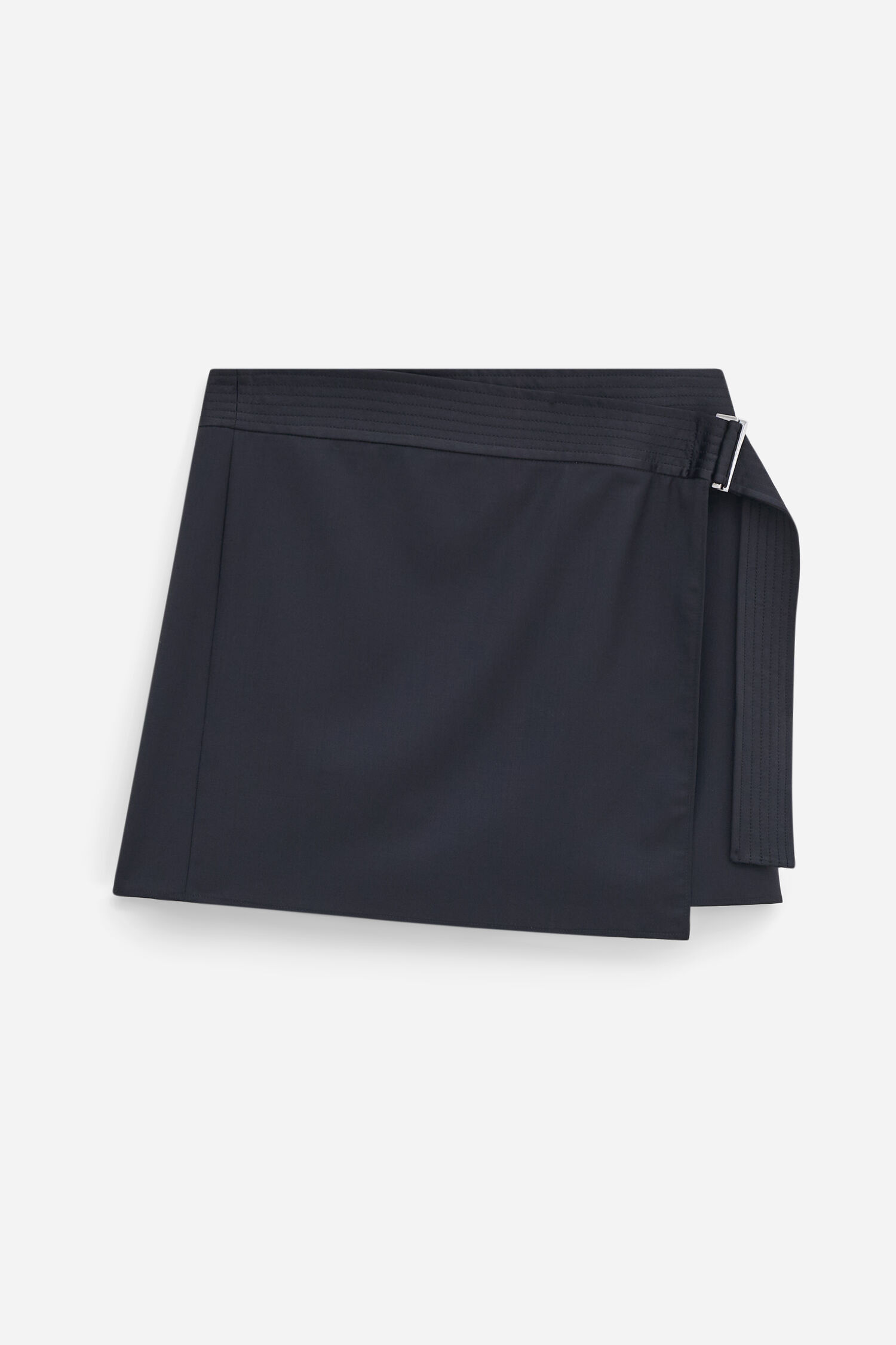 Belted Wool Wrap Skirt