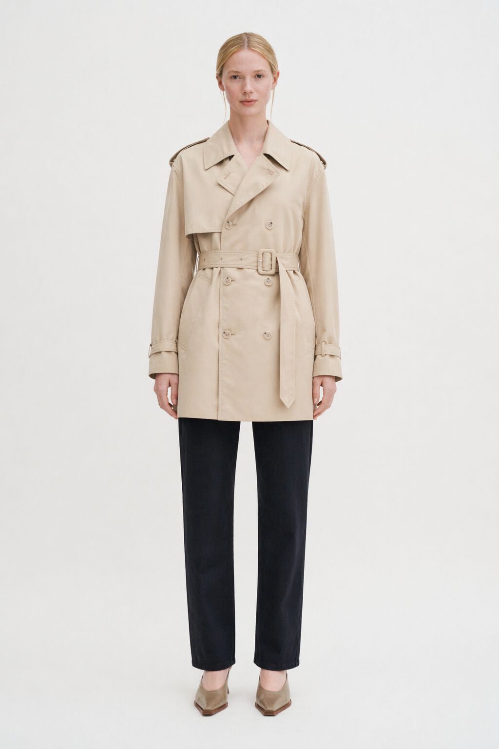 Short Trench Coat - Sand Beige | FILIPPA K