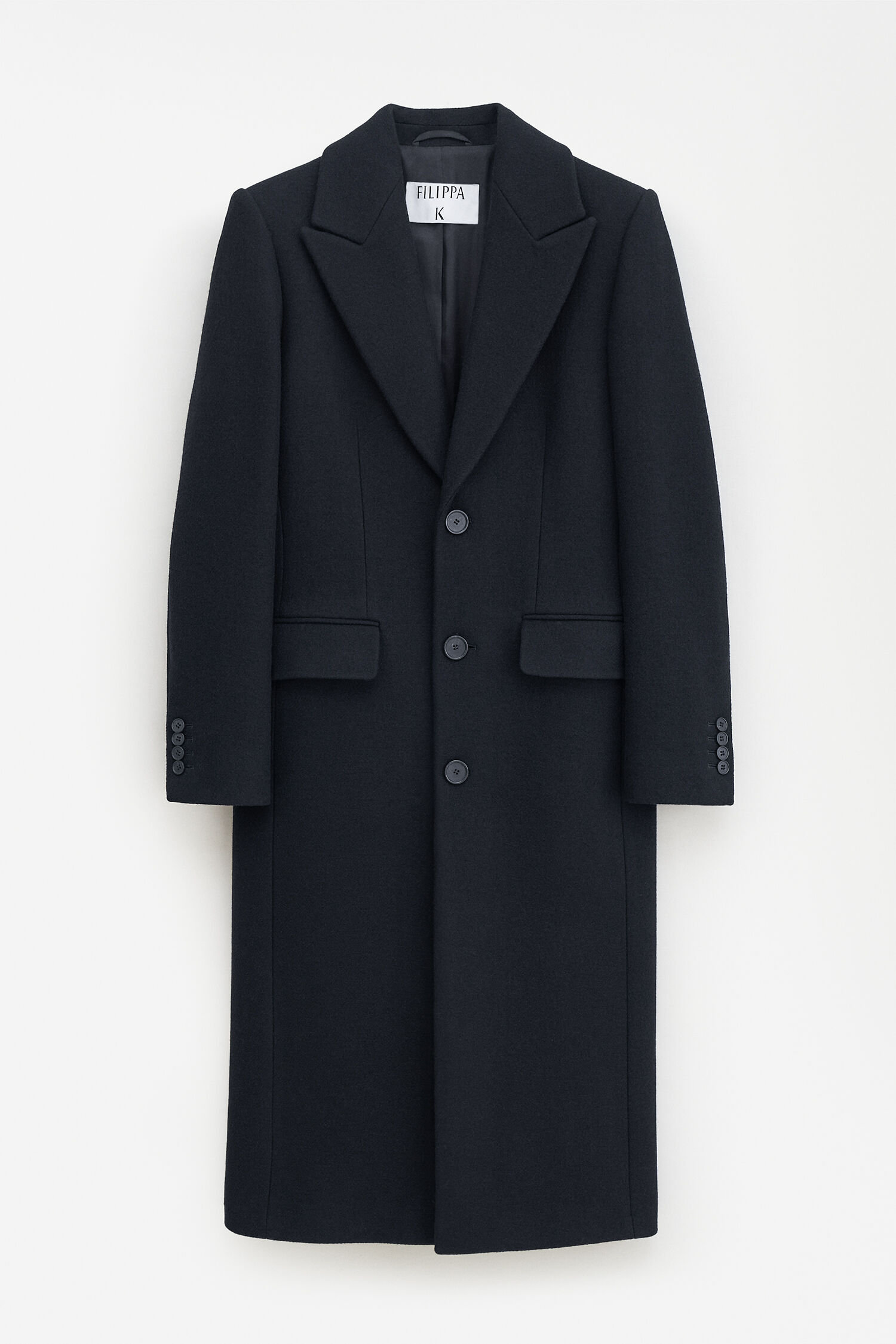 Black white wool coat cheap