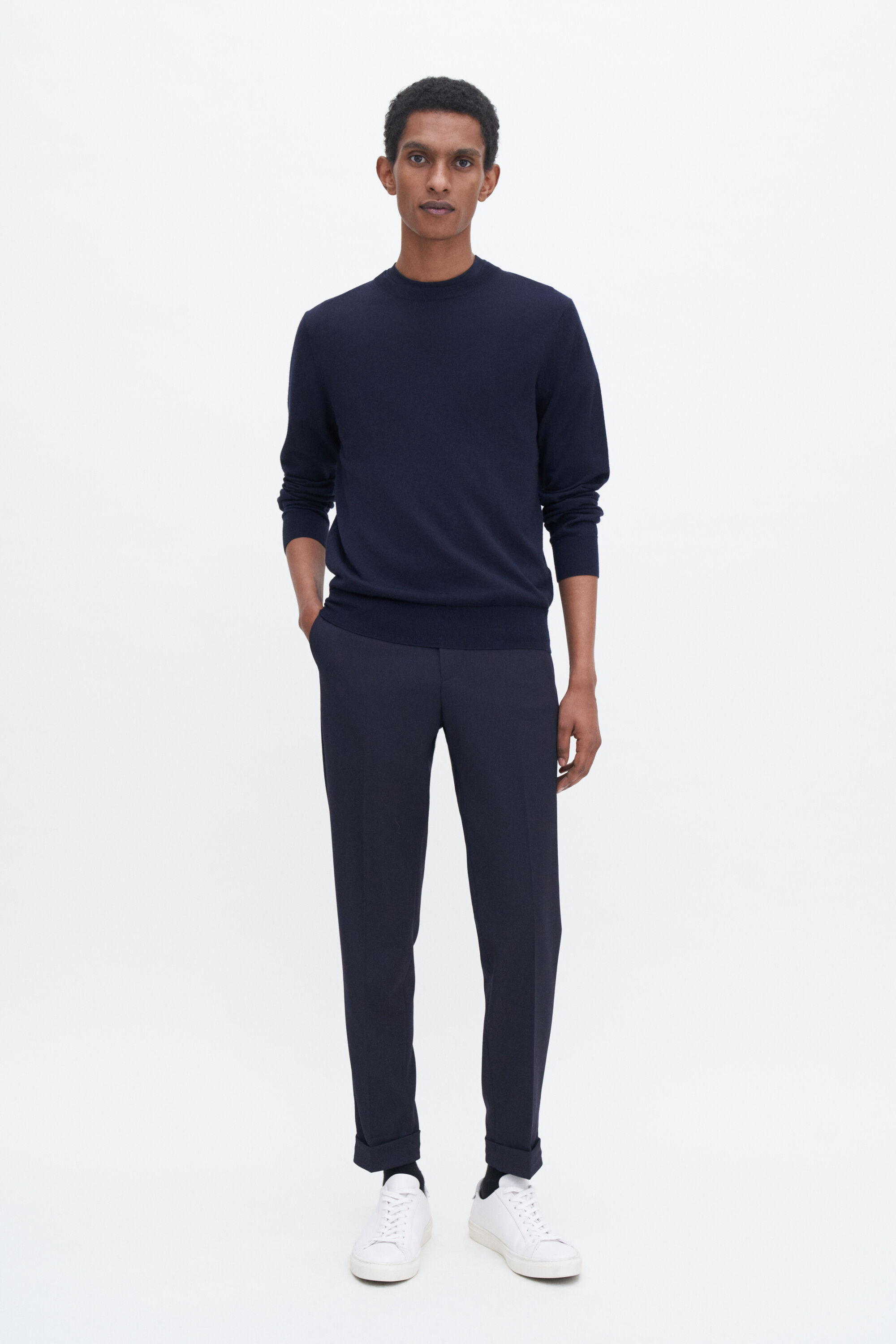 【関税込み】Filippa K ブルー クルーネック スウェットシャツ Classic Stripe Shirt - Ice Blue/White | Filippa K