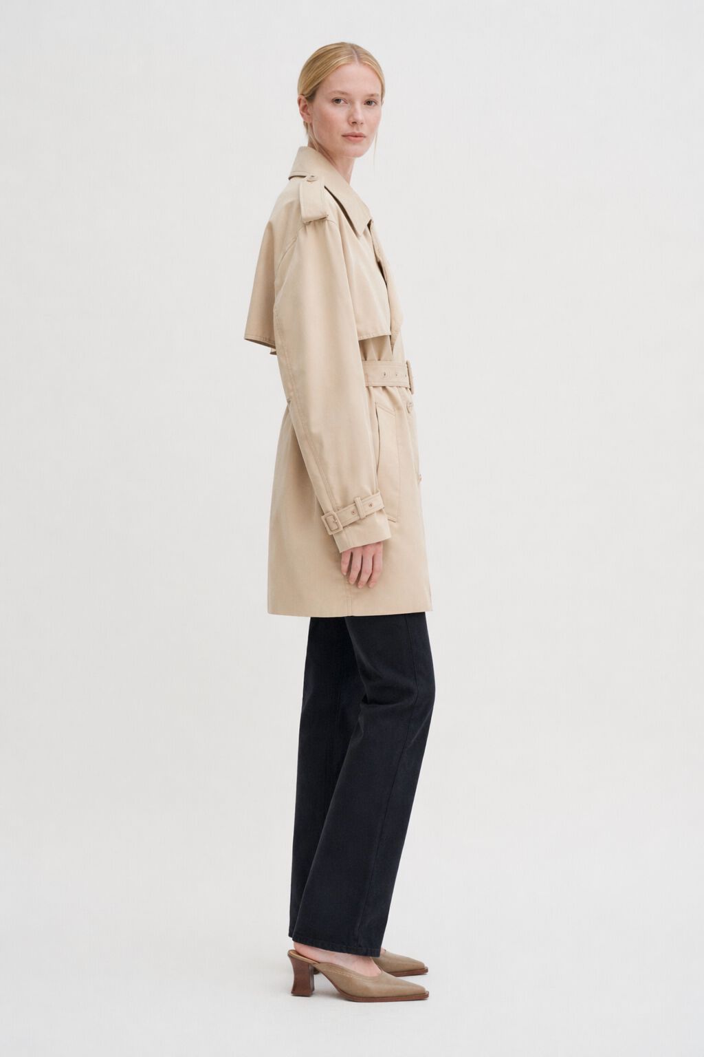 Short Trench Coat - Sand Beige | FILIPPA K