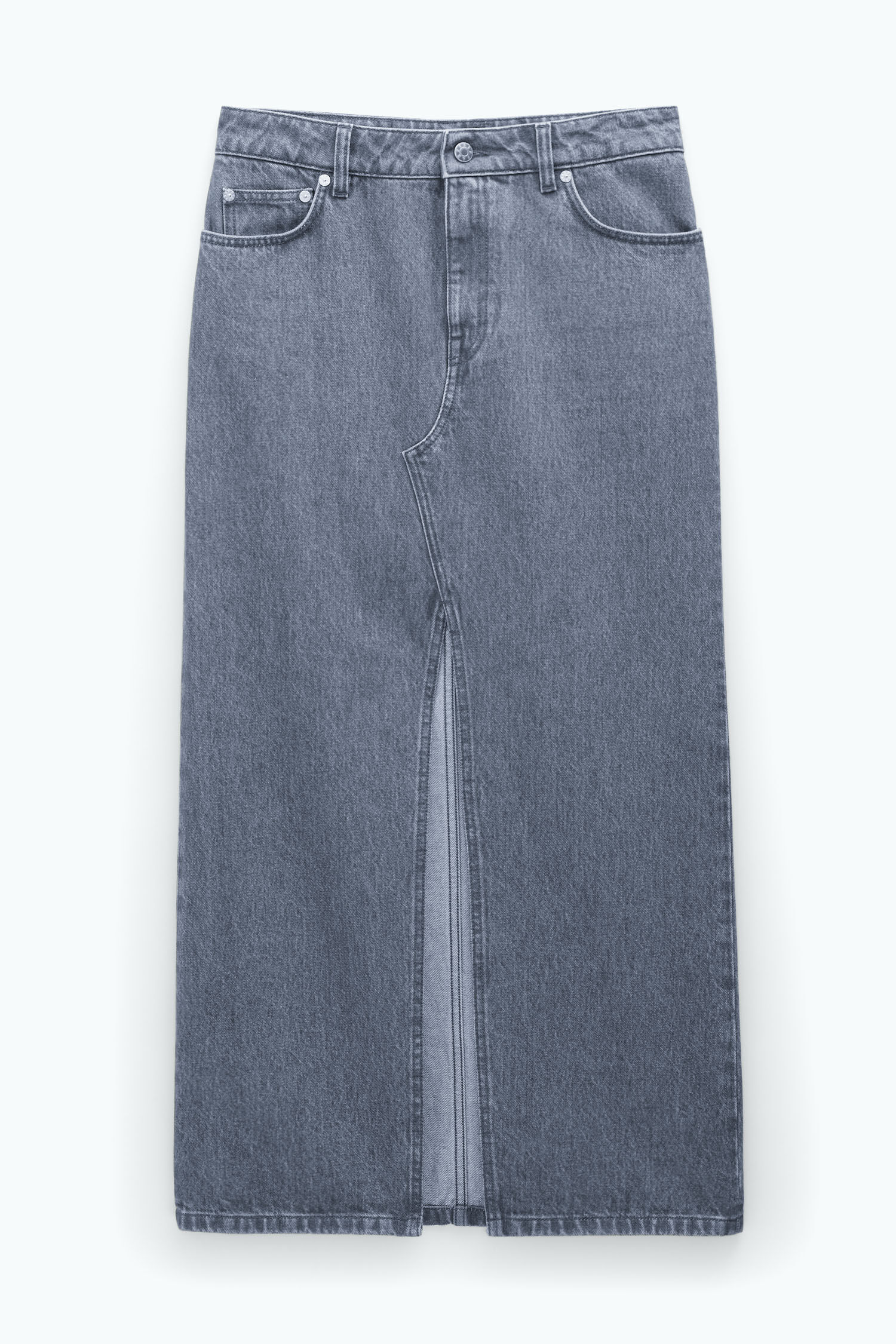 Grey blue denim skirt clearance