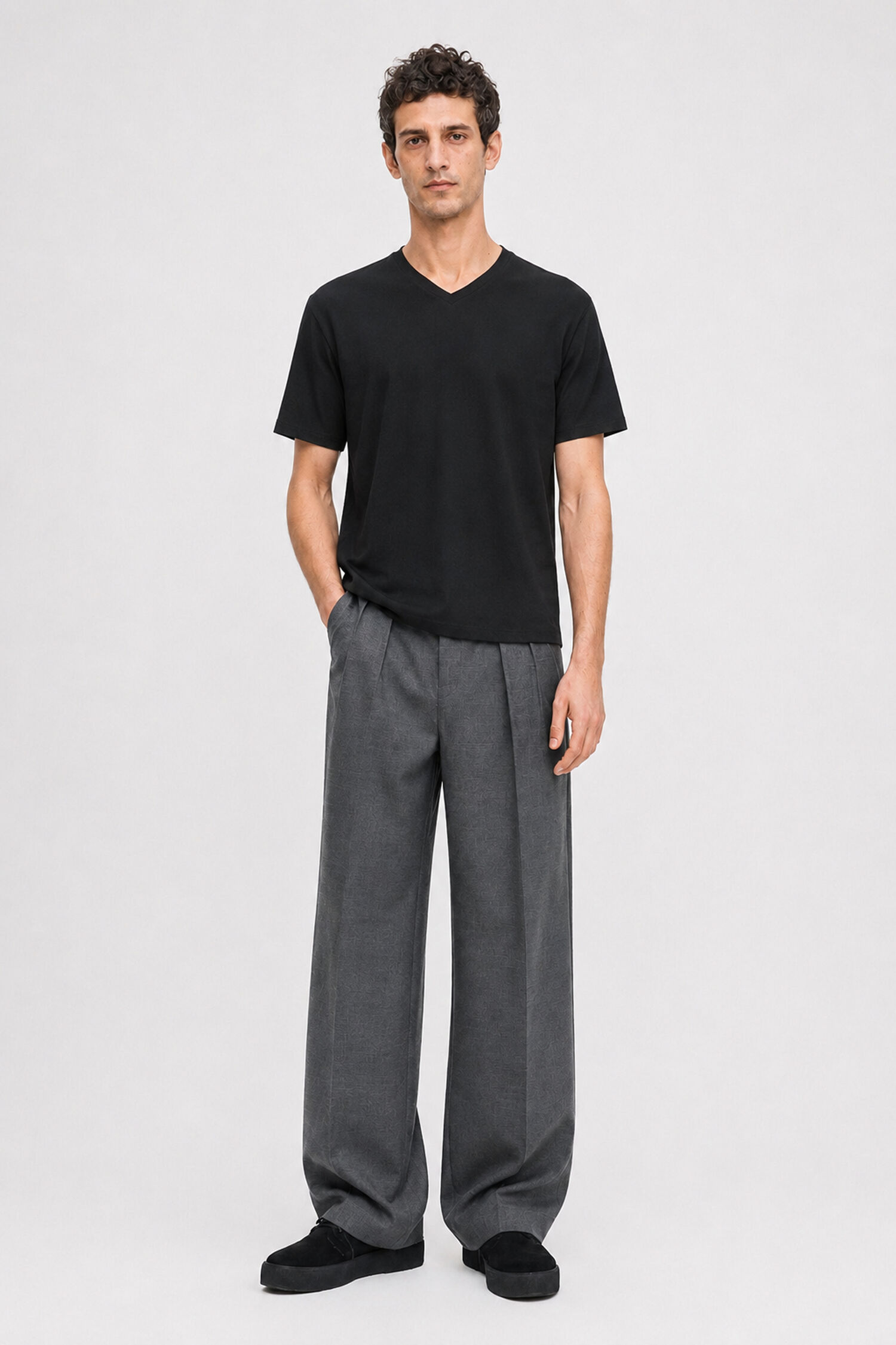 M. Lycra V-Neck Tee