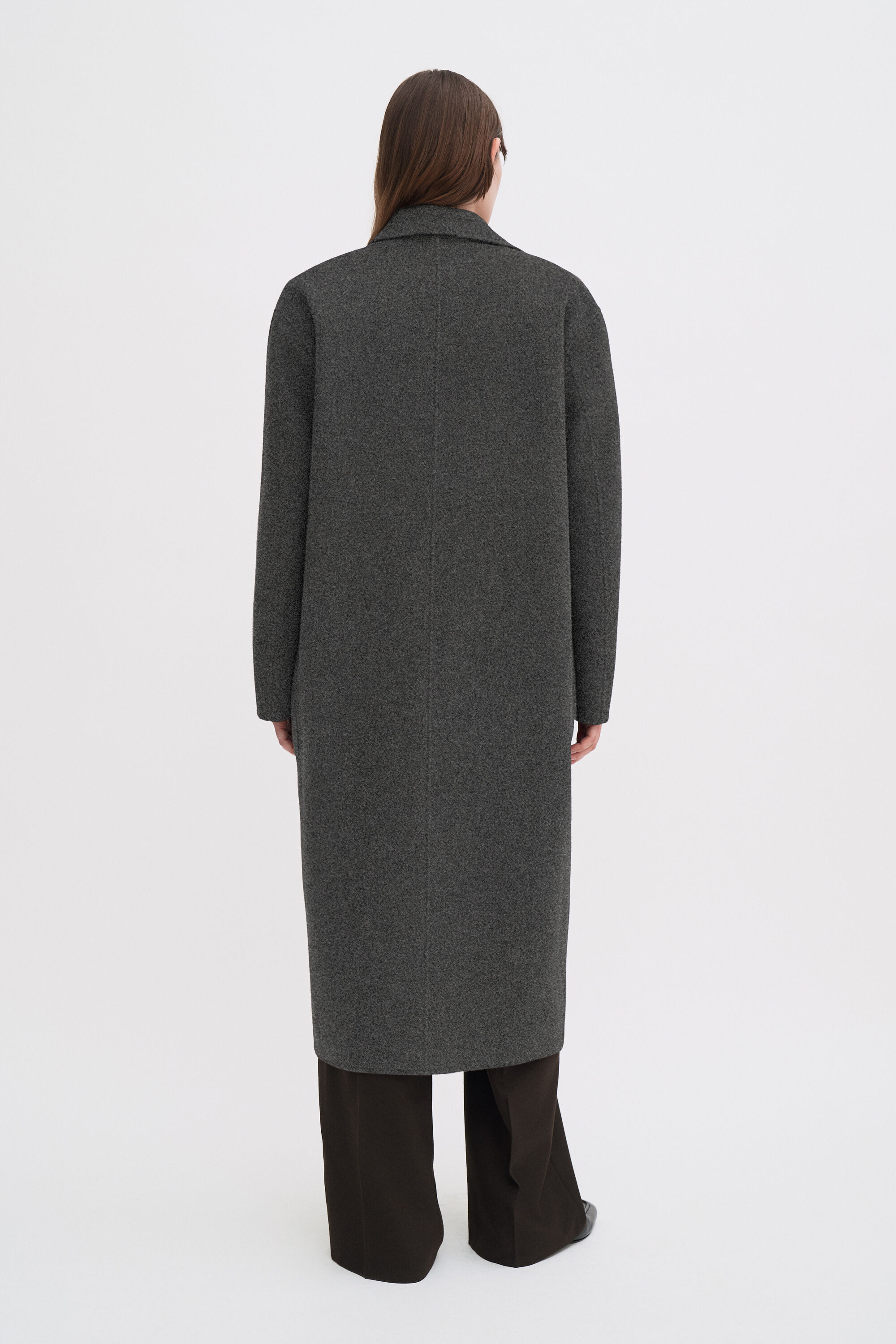 Amelia Doublé Coat - Dark Grey Melange | FILIPPA K