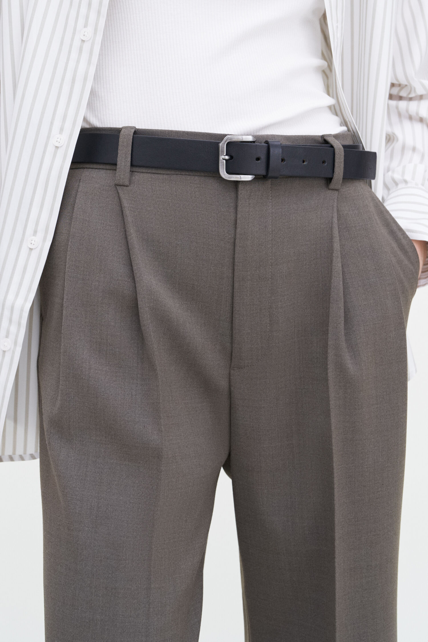 Darcey Wool Trousers - Driftwood | Filippa K