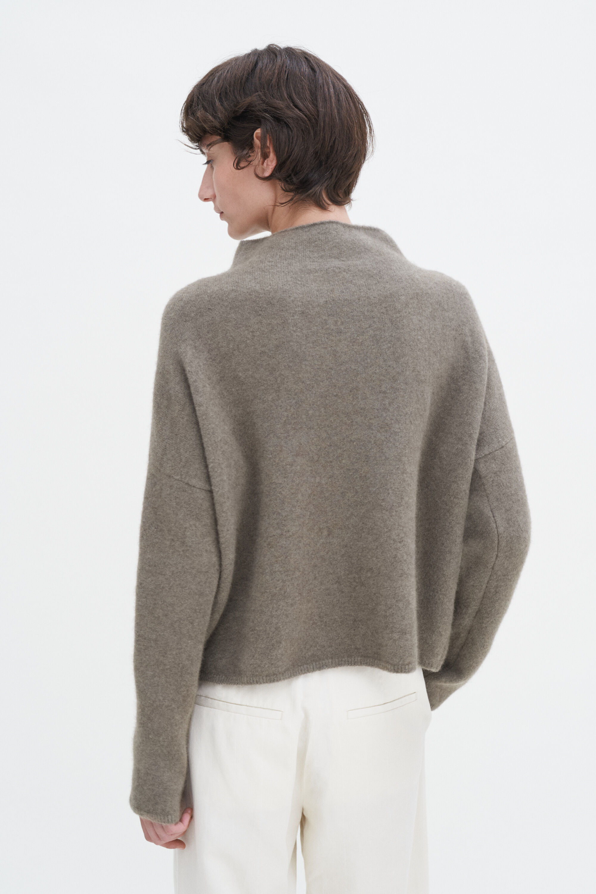 Mika Yak Funnelneck Sweater - Moss Grey | FILIPPA K