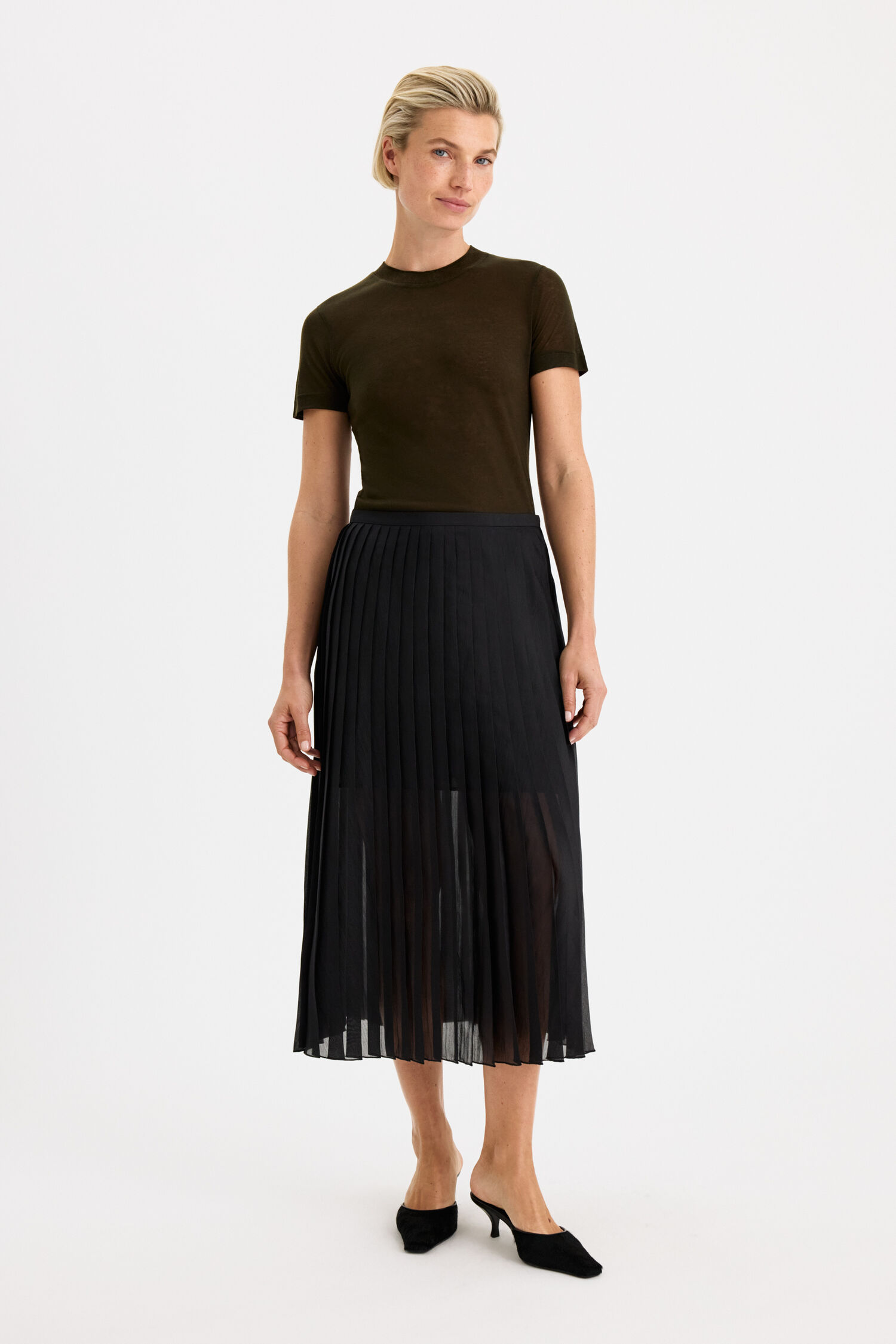 Sheer Pliss&eacute; Skirt