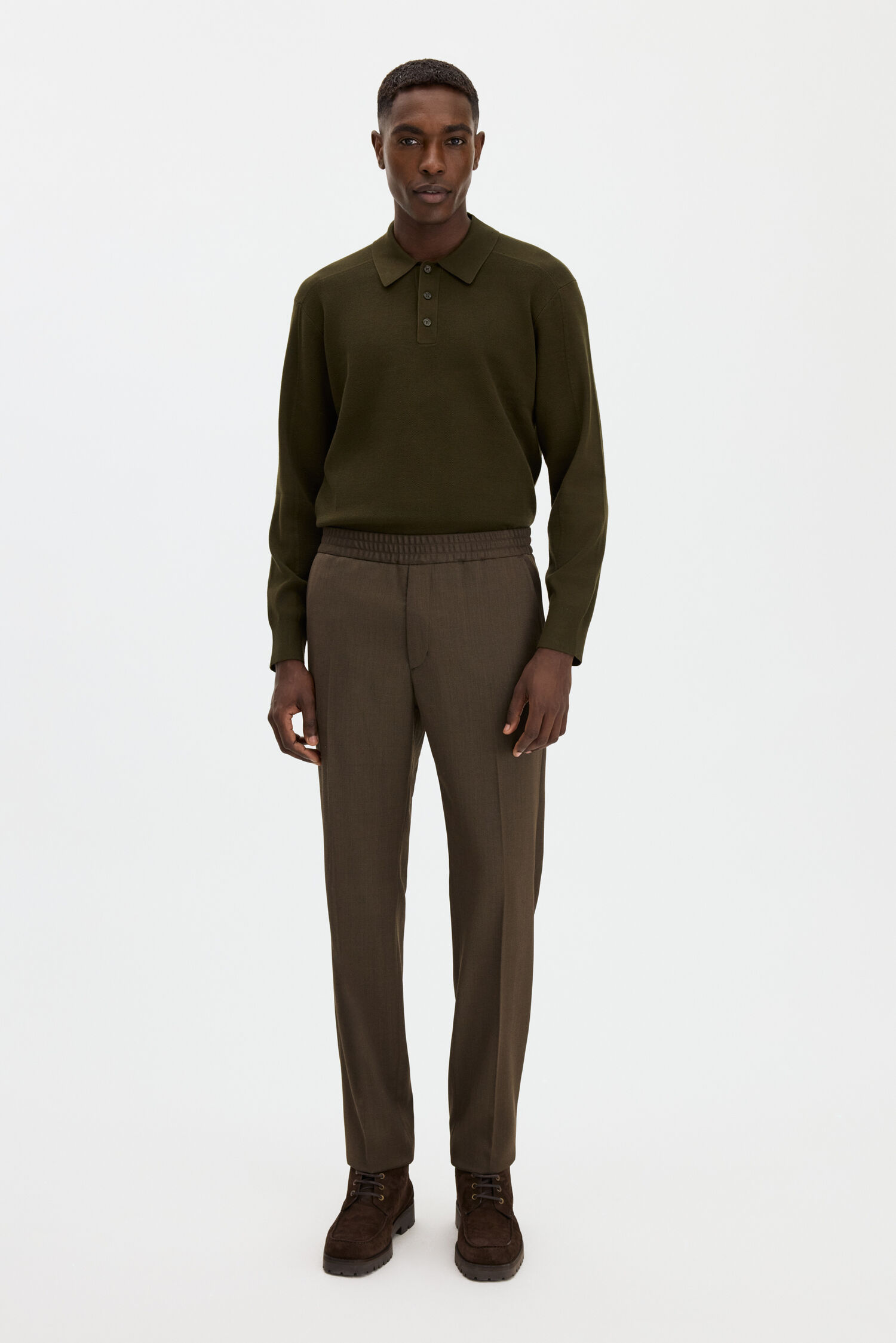 Textured Knit Polo Shirt