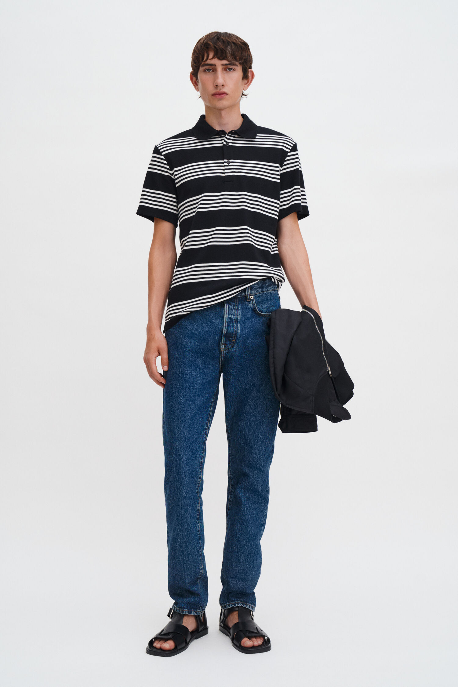 Striped Jersey Polo Shirt