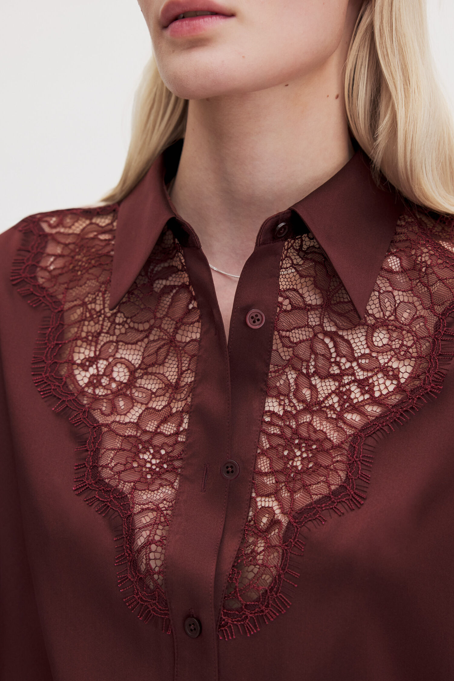 V-Detail Lace Shirt
