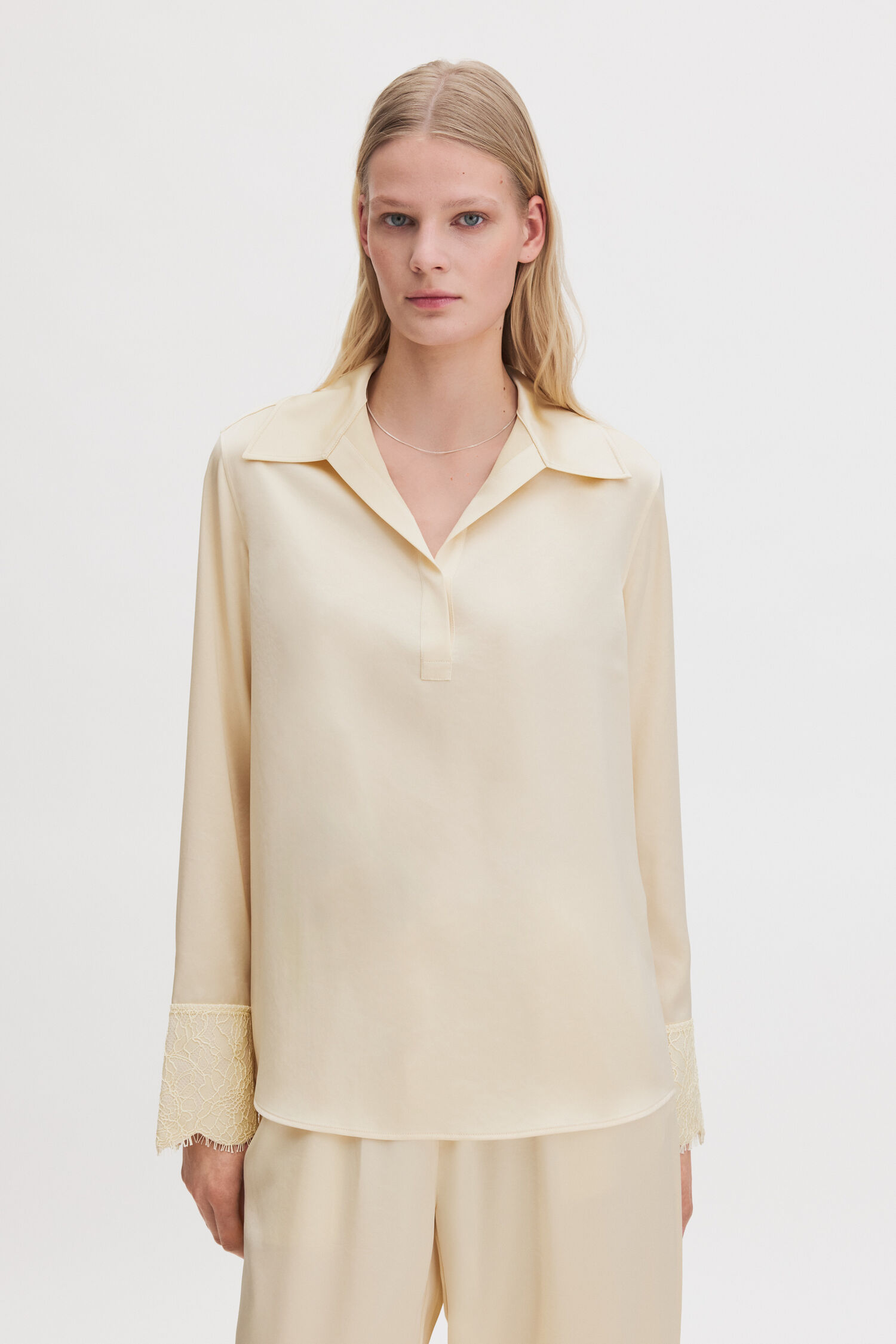 Lace Cuff Detail Blouse