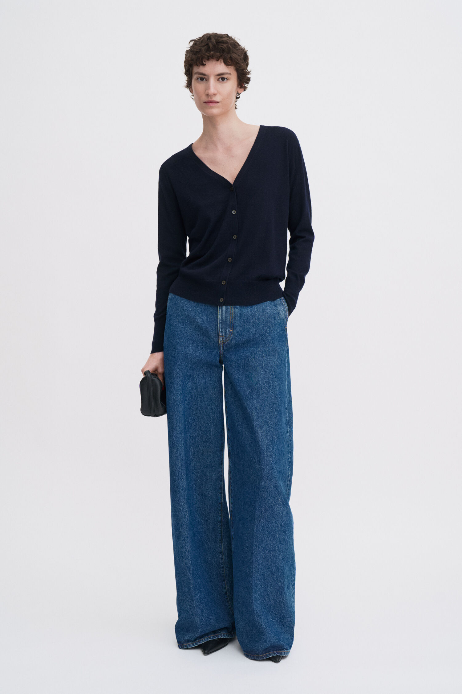 Silk Mix V-Neck Cardigan