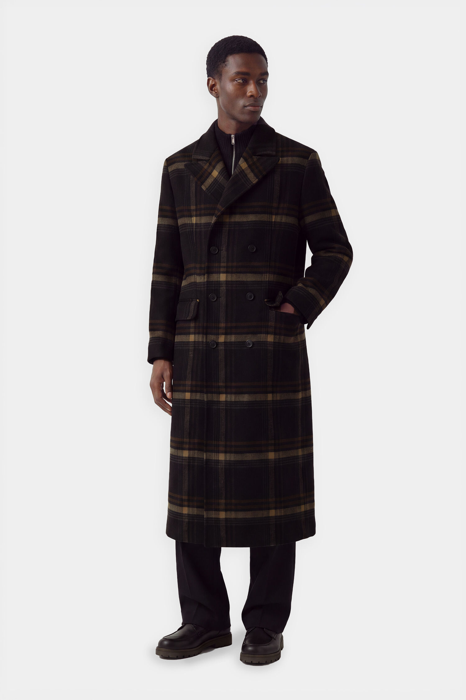 Damian Check Wool Coat