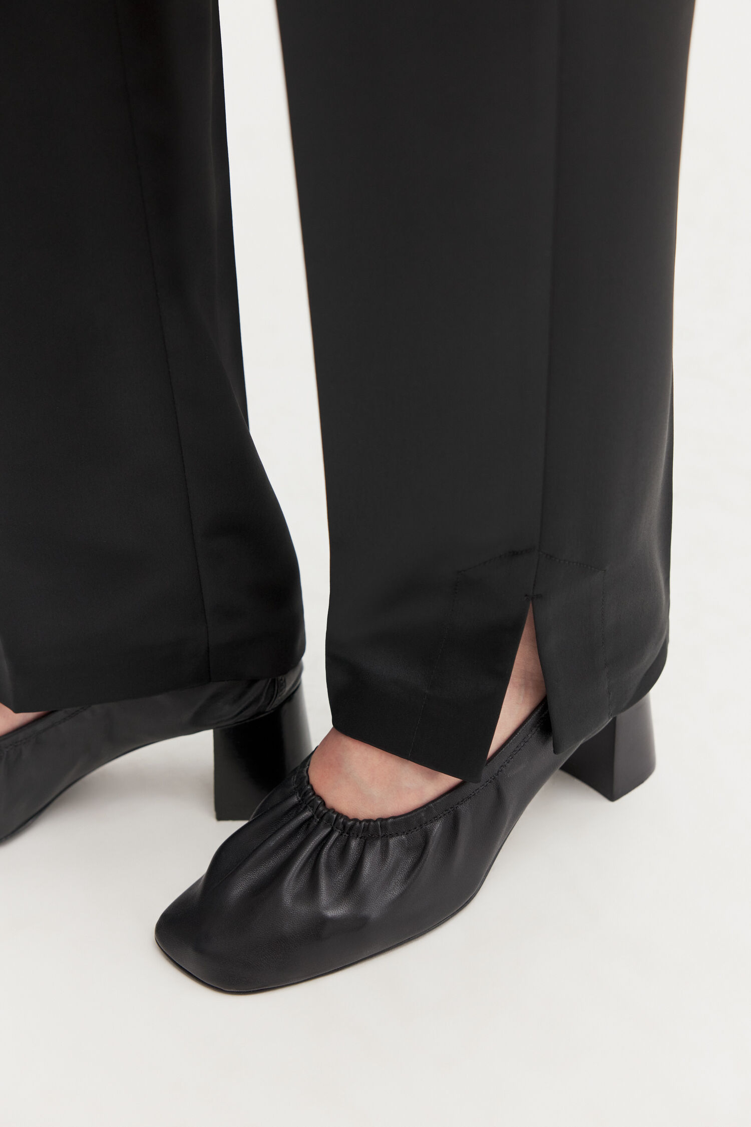 Slim Slit Satin Trousers