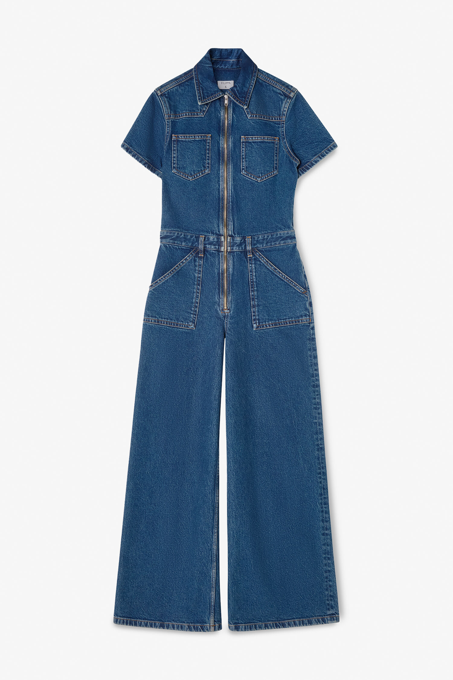 Denim Jumpsuit - Washed Mid Blue | FILIPPA K