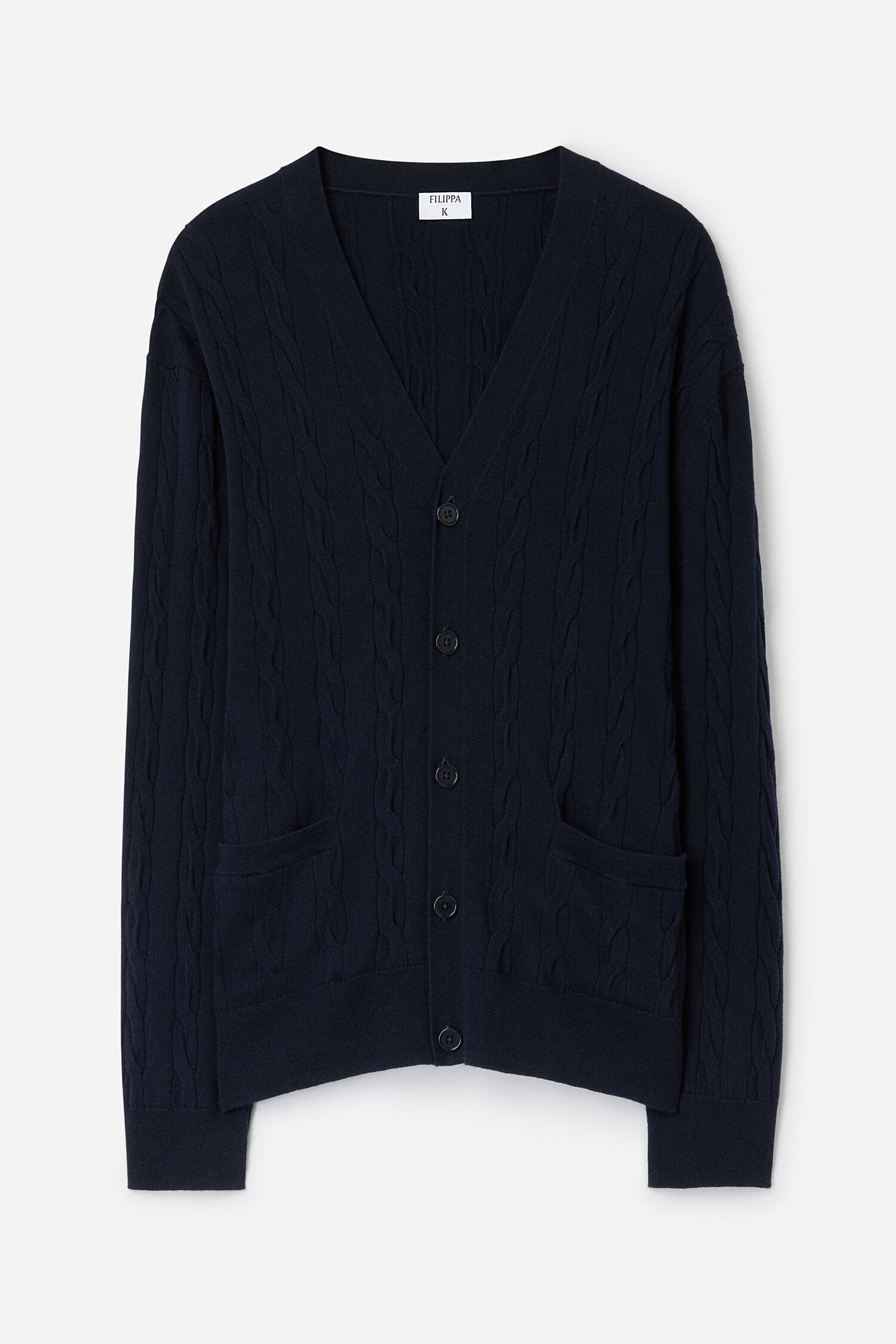 Braided Cotton Merino Cardigan